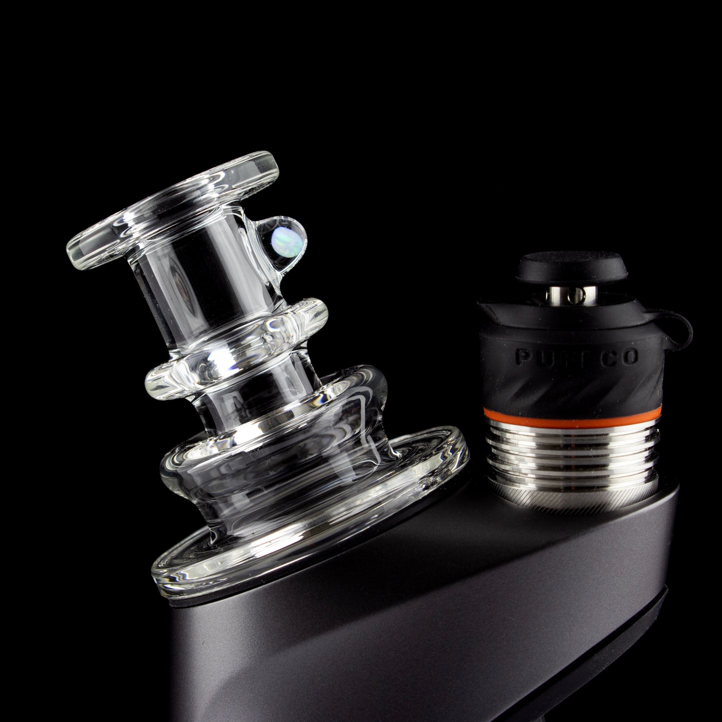 Charlie Shaw Glass Clear Opal Peak Dry Top Attachment #CSG06 - Planet Caravan
