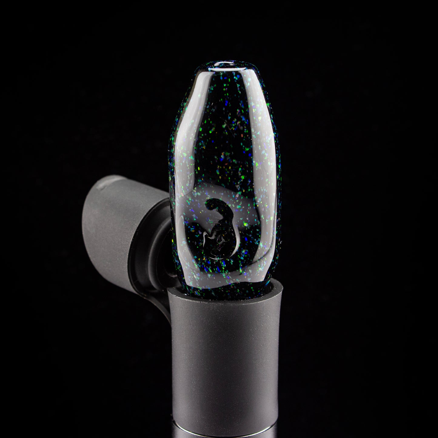 Coopers Glass Black Crushed Opal Pivot RipTip #COP05 - Planet Caravan