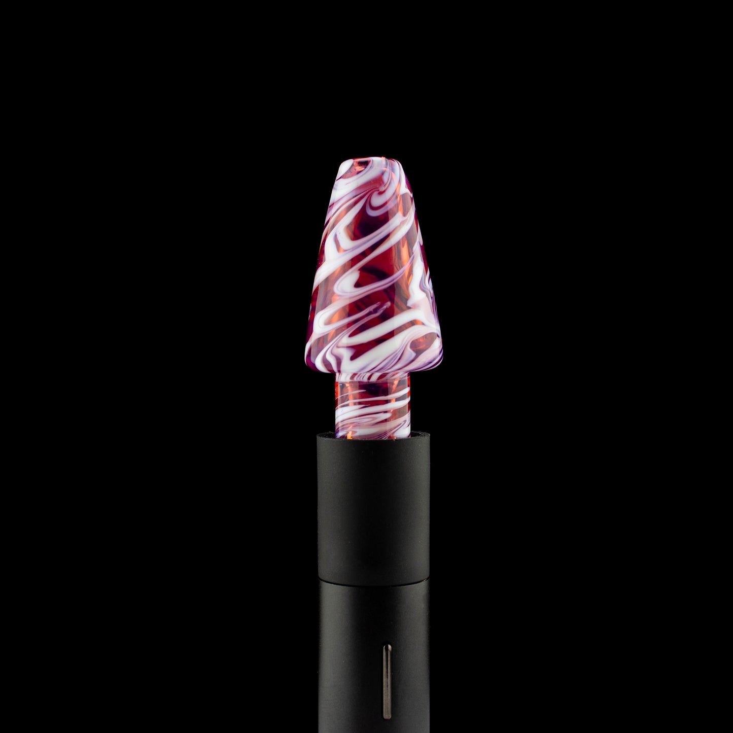 Just Dew It Glass Pink Swirl Pivot Mouthpiece #JDI04 - Planet Caravan