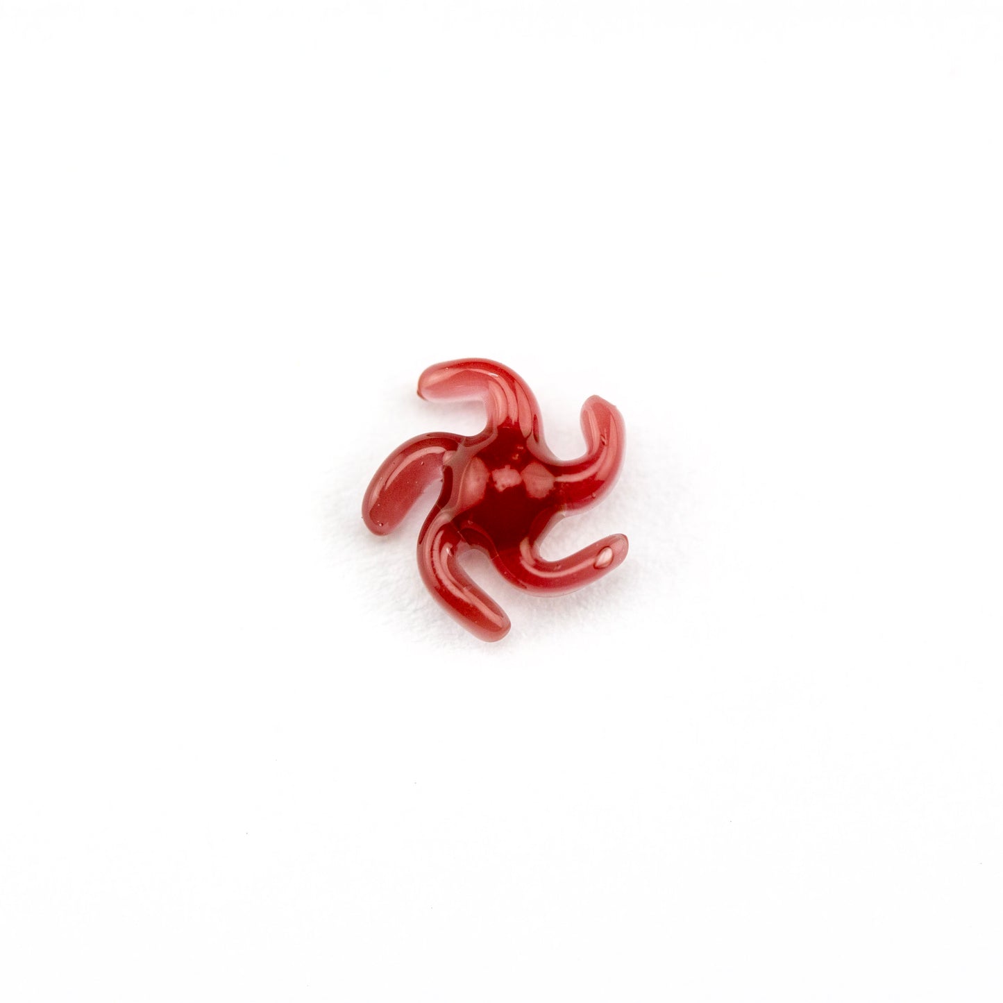Yarbi Glass Blood Red Pivot Spinner Pearl #YAR47 - Planet Caravan