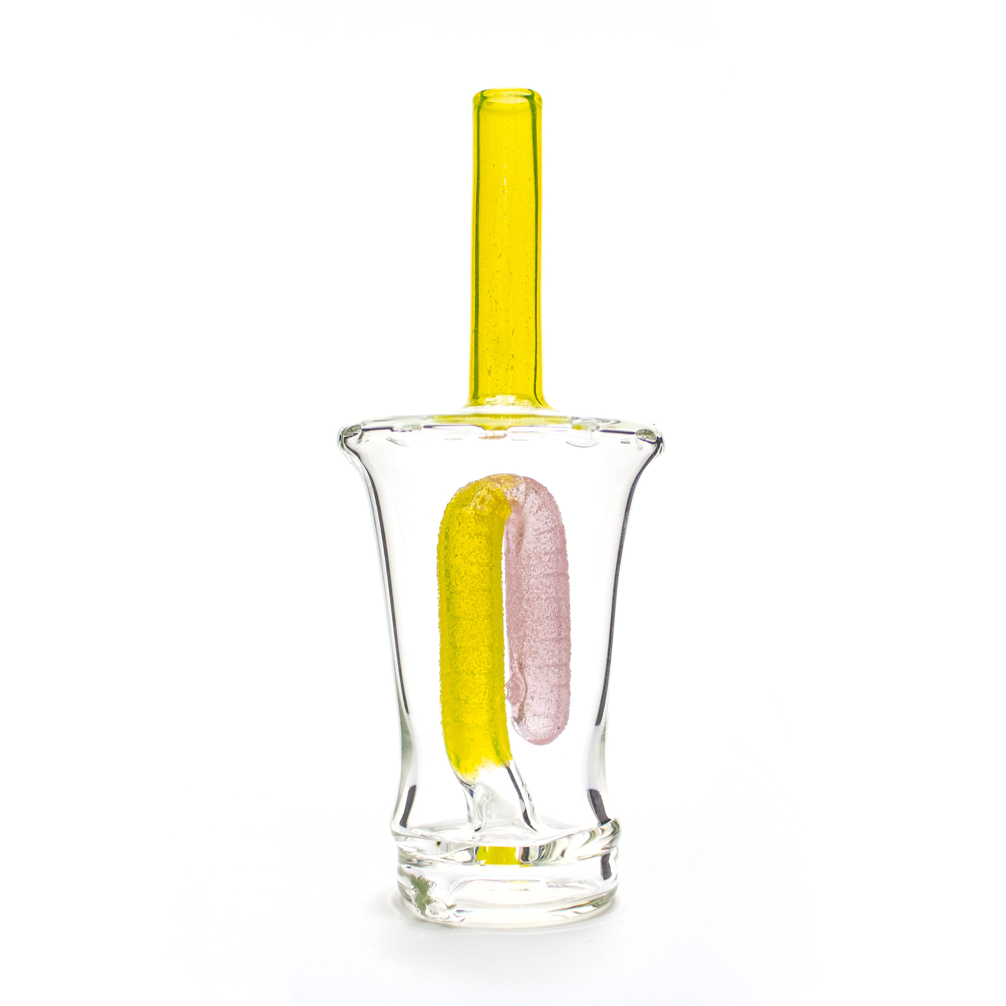 Emperial 1 Glass Yellow & Pink Candy Cup Peak Top #EMP455 - Planet Caravan