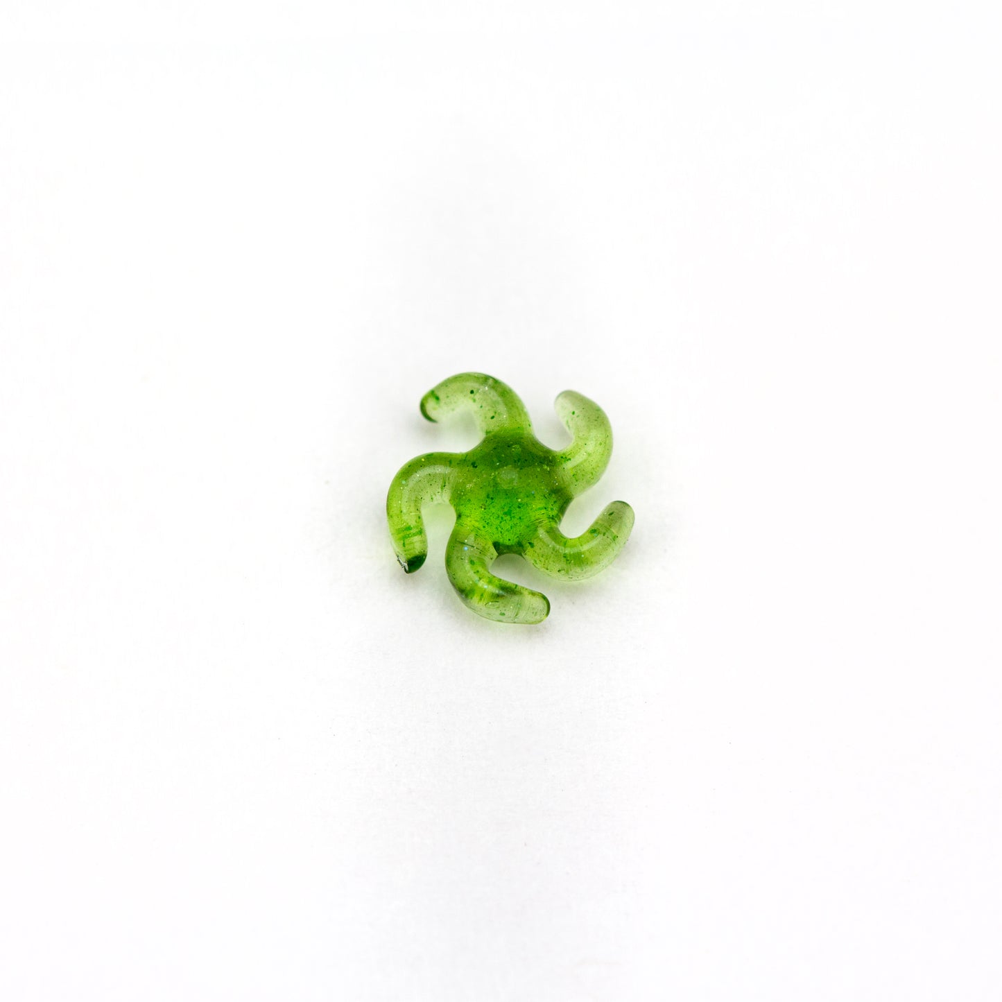 Yarbi Glass Green Stardust Pivot Spinner Pearl #YAR52 - Planet Caravan