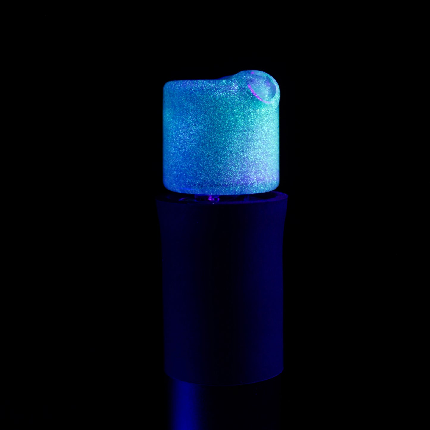 Sandalz Glass Blue Metallic Glow Pivot Spinner Tip #SAN53 - Planet Caravan