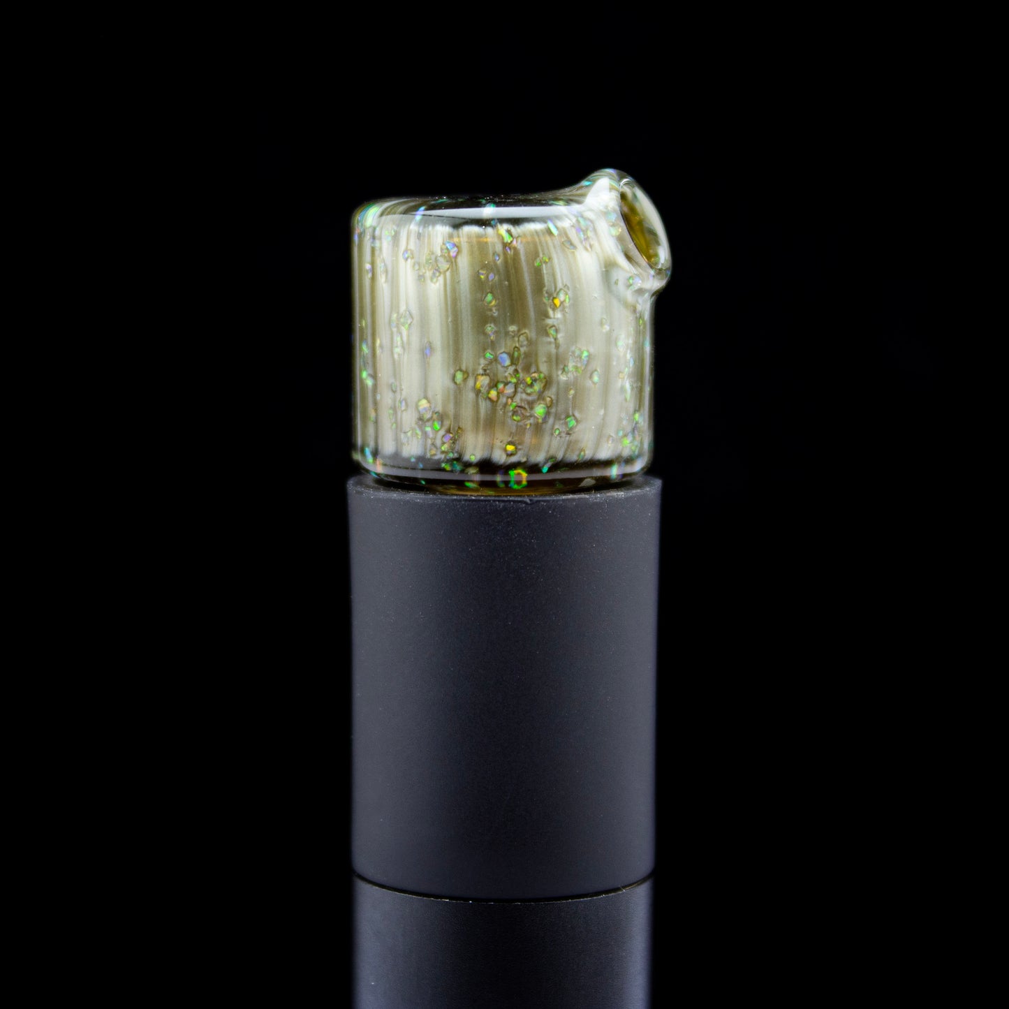 Sandalz Glass Electrum Crushed Opal Pivot Spinner Tip #SAN86 - Planet Caravan