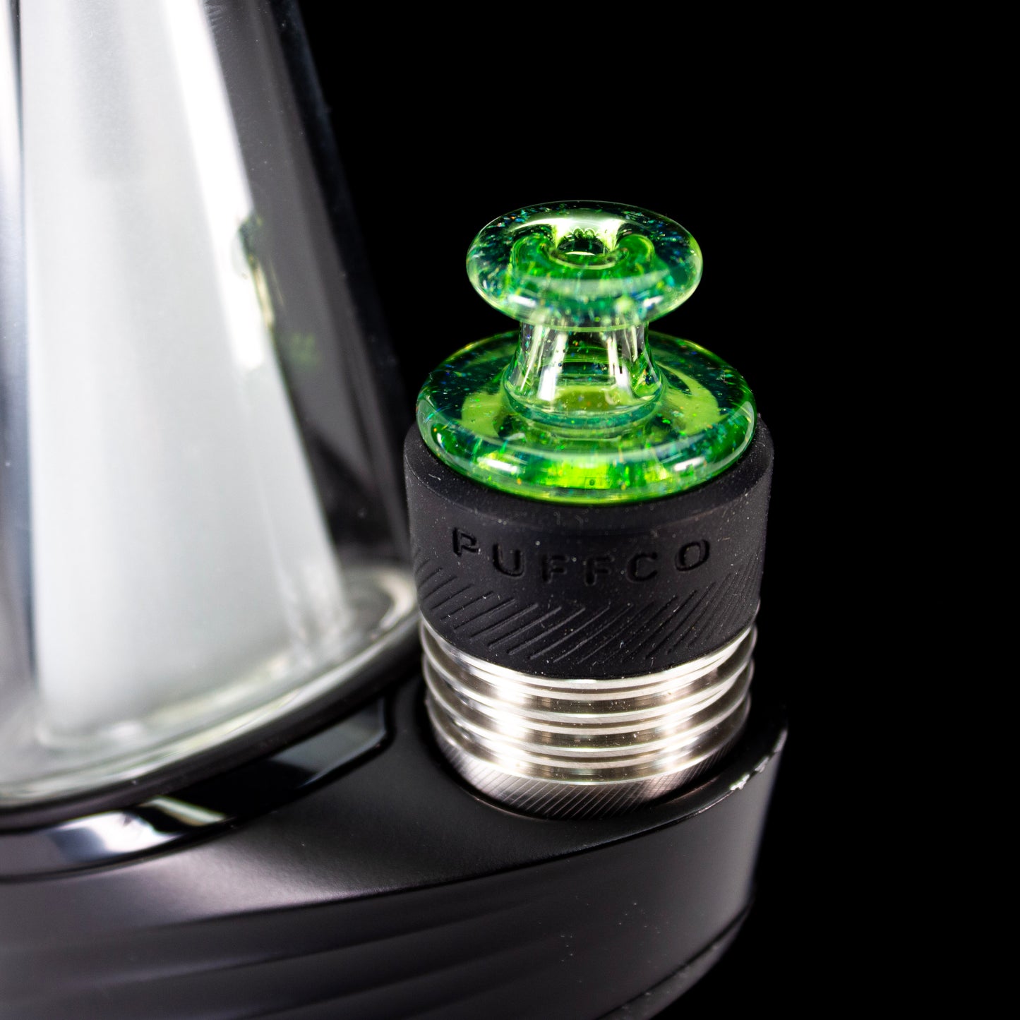 Sandalz Glass Experimental Green Crushed Opal 3DXL Spinner Cap #SAN107 - Planet Caravan
