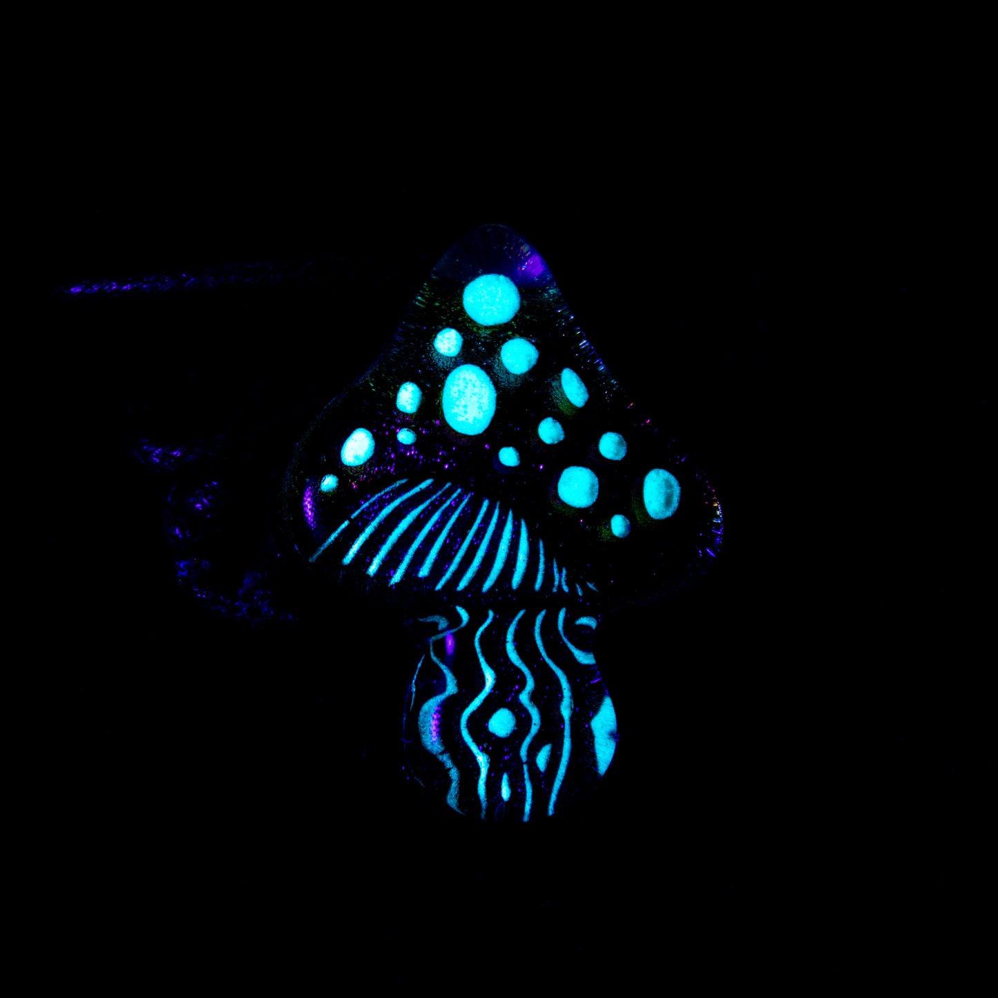 Darkevitrum Glass Dichro Mushroom Pendant #DRK035 - Planet Caravan