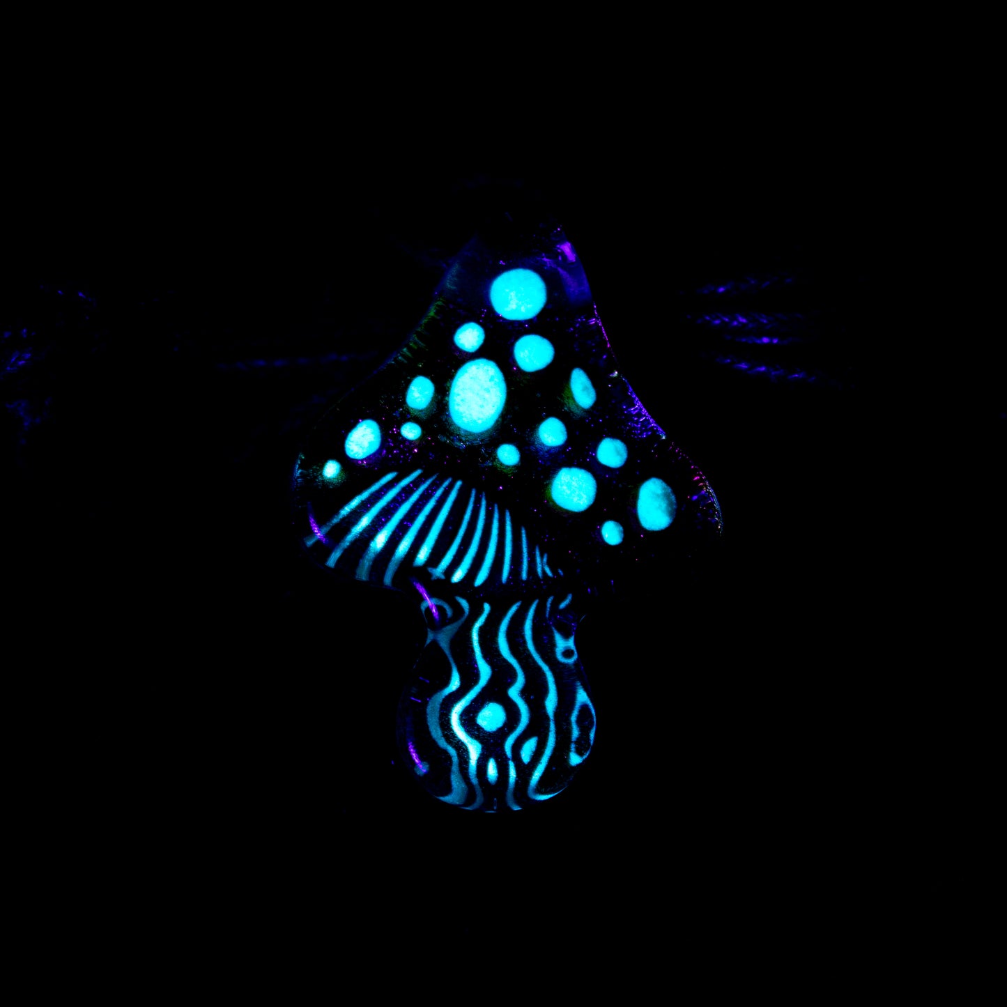 Darkevitrum Glass Dichro Mushroom Pendant #DRK037 - Planet Caravan