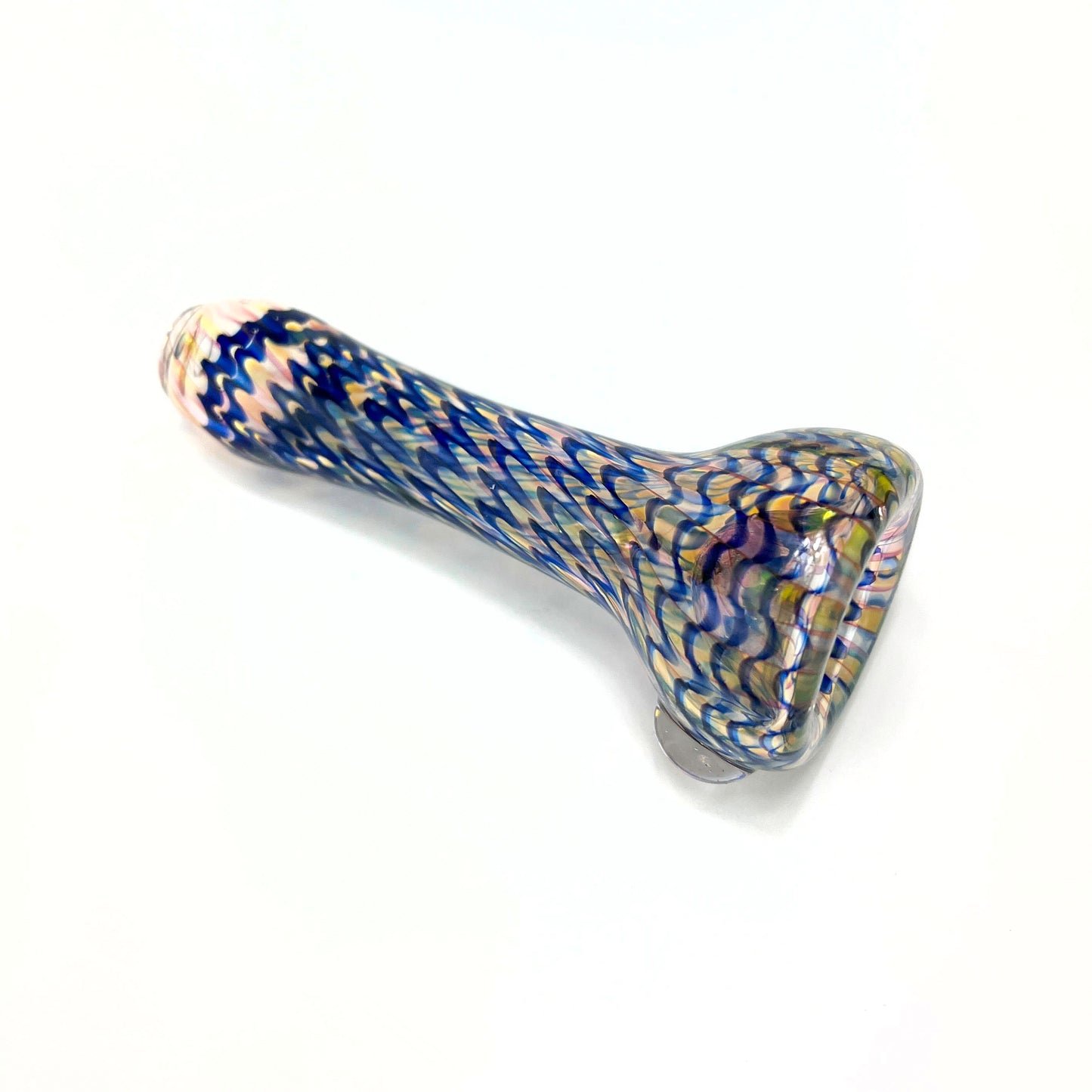 Jeff Norkunas Blue Fumed Chillum #JN3 - Planet Caravan