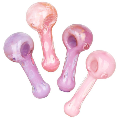 Pulsar Milky Spotted Glass Spoon Pipes 3.75"-4" PP6168 Hand Pipes | Planet Caravan