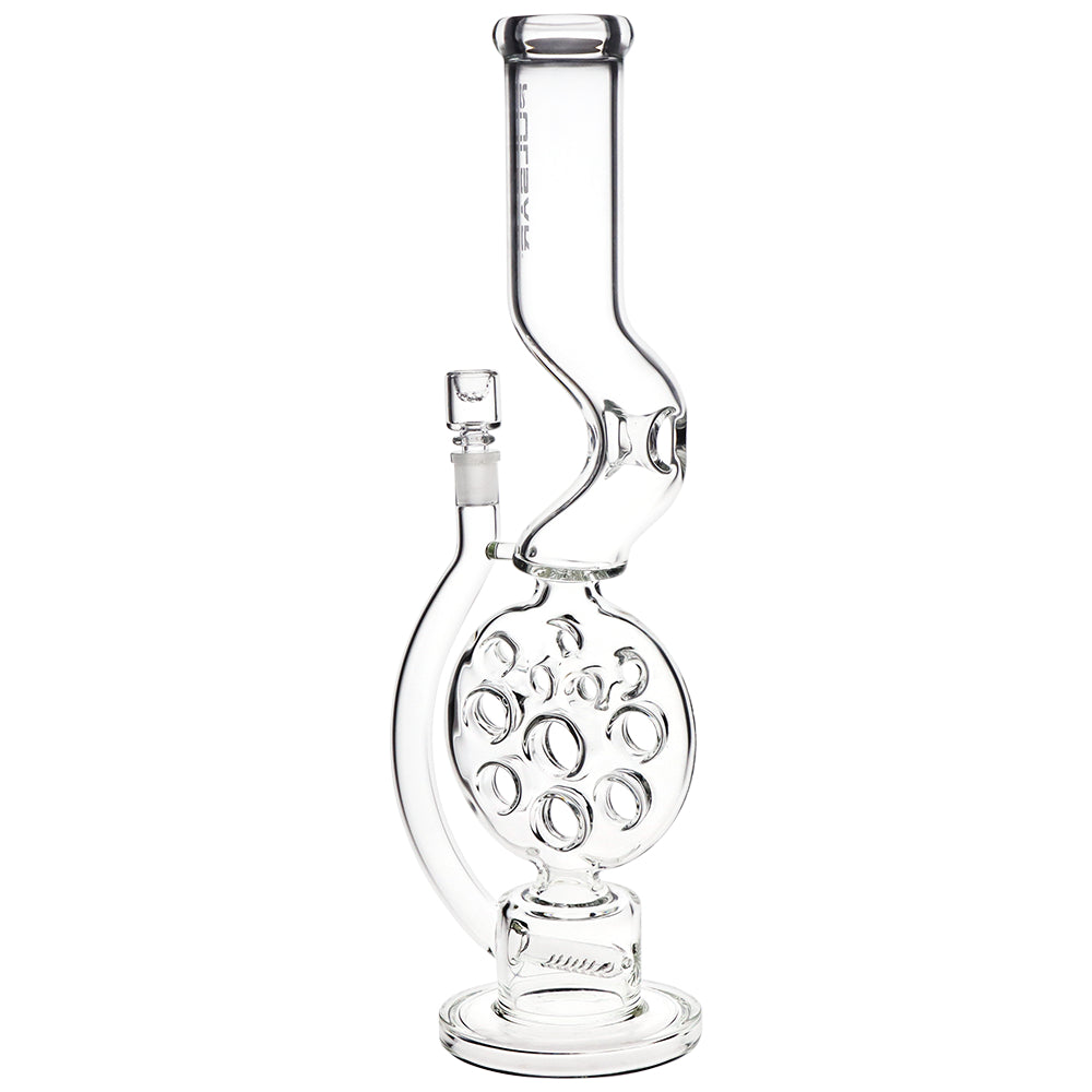 Pulsar Glass - 18" Swiss Perc Kink Neck Bong 14mm #WP1000