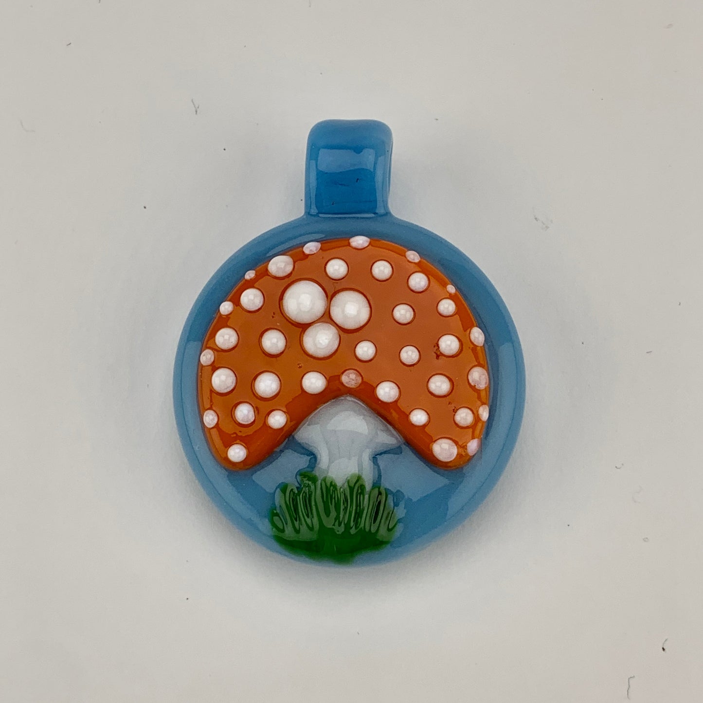 Aqua Mushroom Pendy #GLH03 - Planet Caravan Smoke Shop