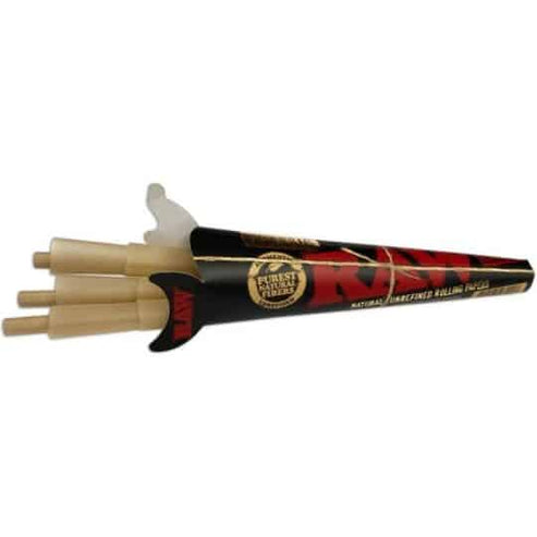 RAW RAW Classic Black Cones - 6pk 1.25 Papers & Blunt Wraps | Planet Caravan