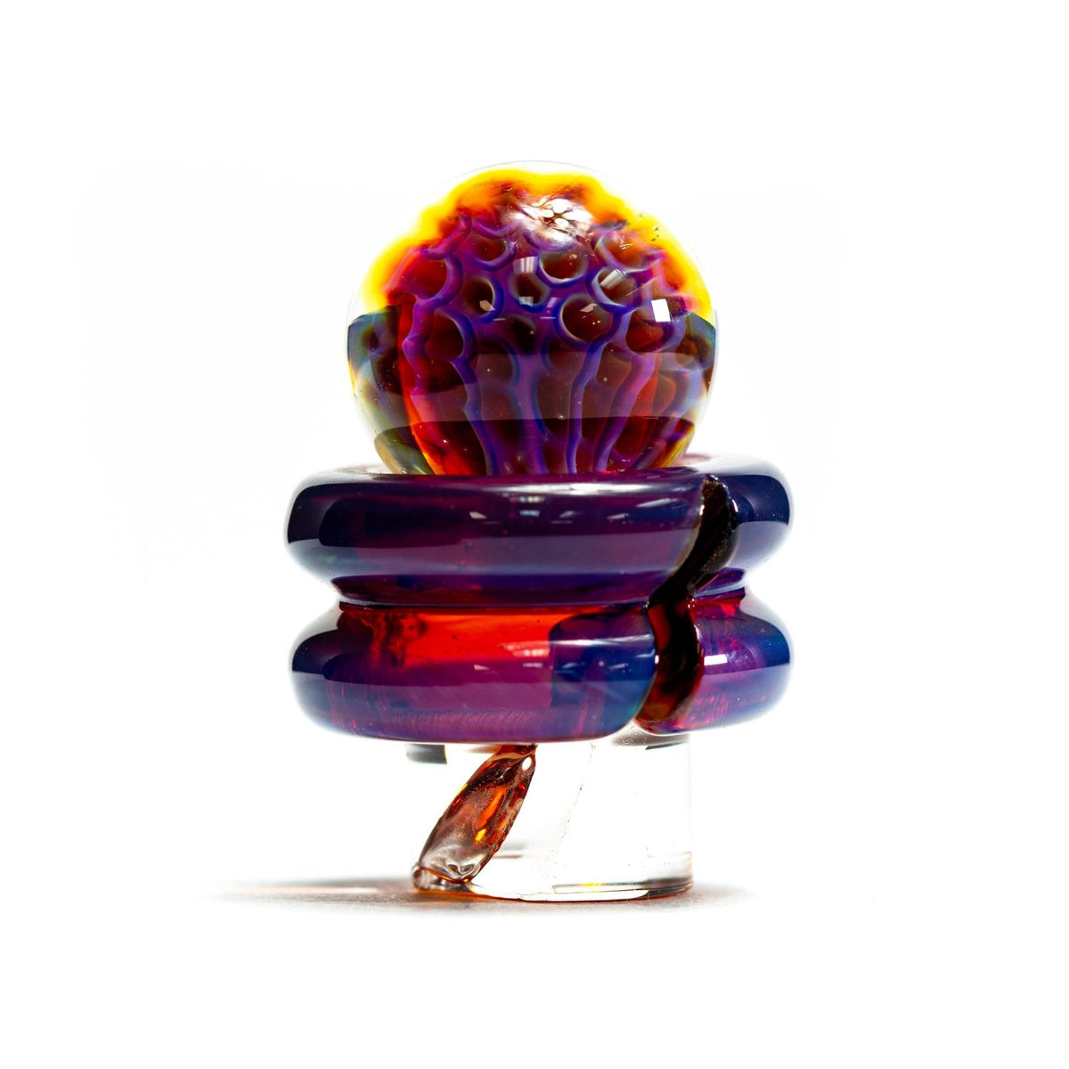 One Trick Pony OTP | Amber Purple 3DXL Honeycomb Rockulus OTP713 Heady Carb Caps | Planet Caravan