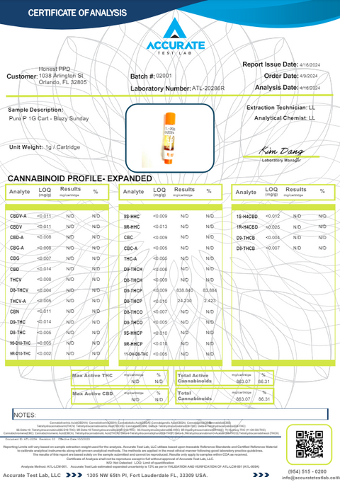 Pure P's THCP Cartridge 1000mg - Planet Caravan