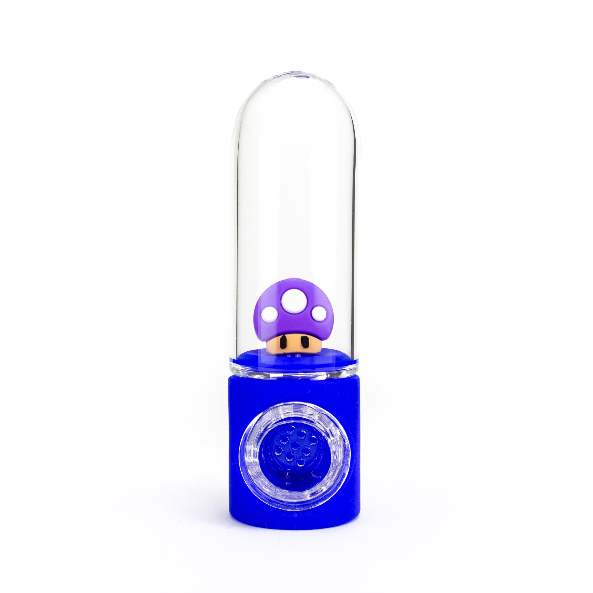 Phoenix Purple & Blue Silicone Mushroom Pipe #TX125 - Planet Caravan