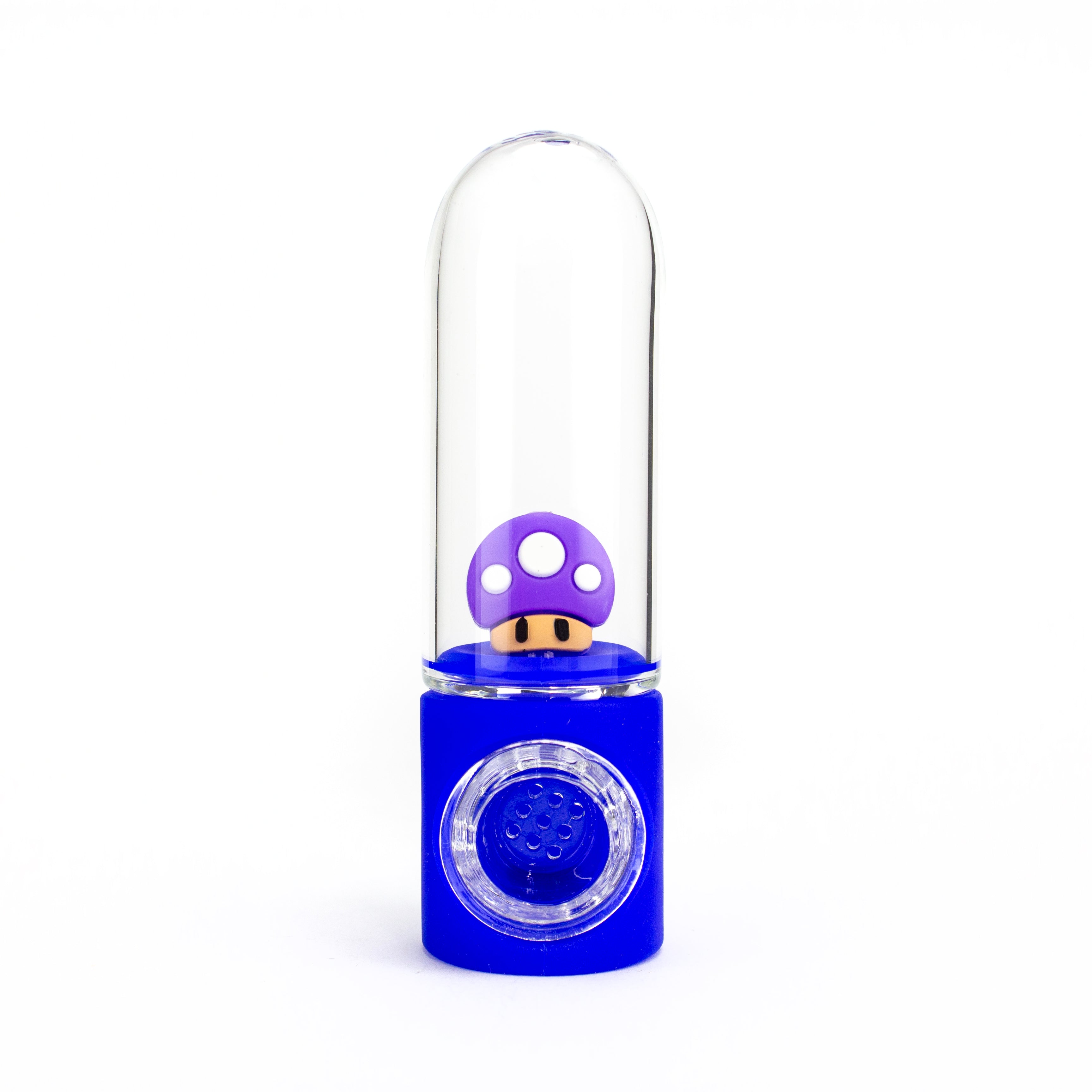Phoenix Purple & Blue Silicone Mushroom Pipe #TX125 - Planet Caravan