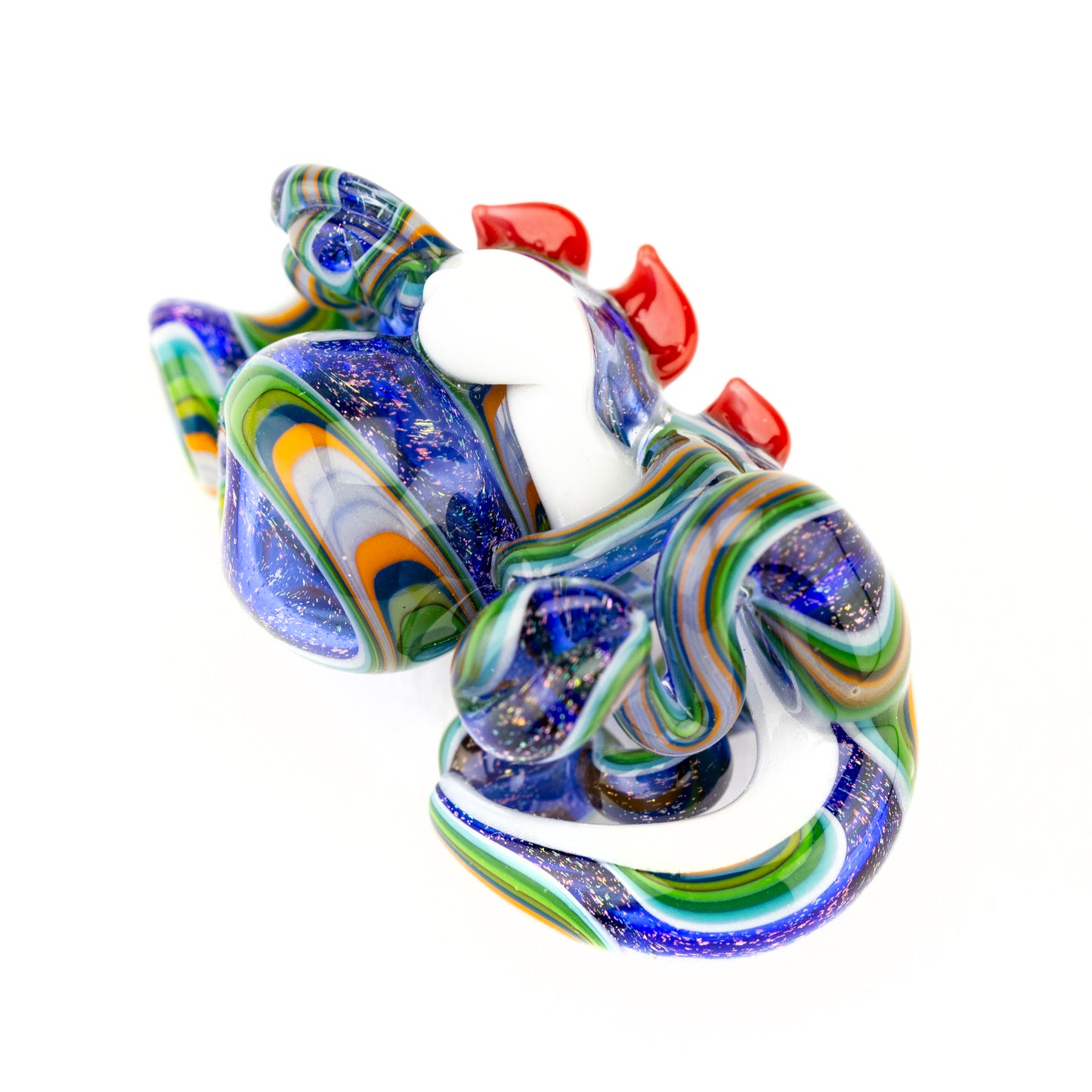 BTGB Green Stripe Dichro Wag Yoshi Pendant #BGB140 - Planet Caravan