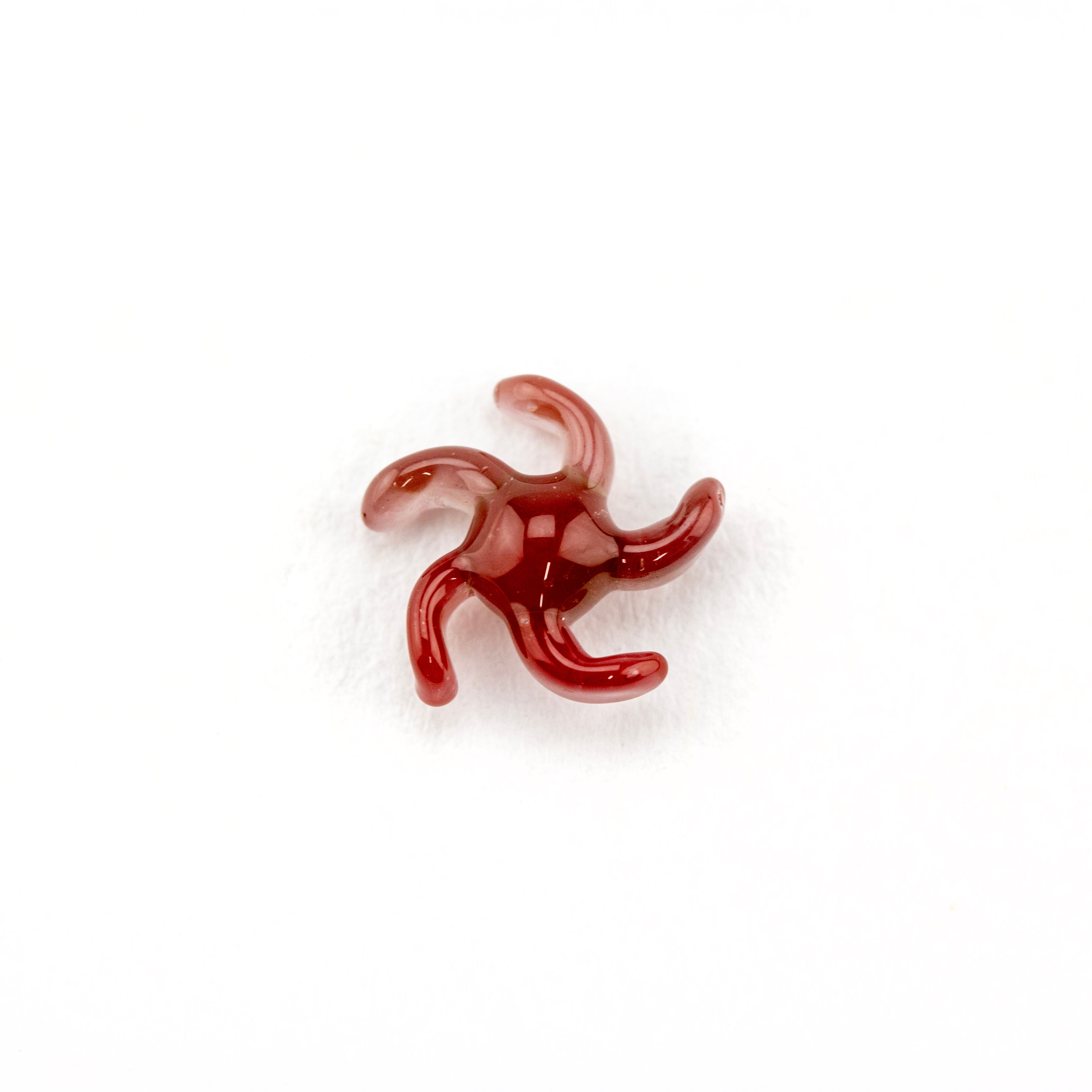 Yarbi Glass Blood Red Proxy Spinner Pearl #YAR39 - Planet Caravan