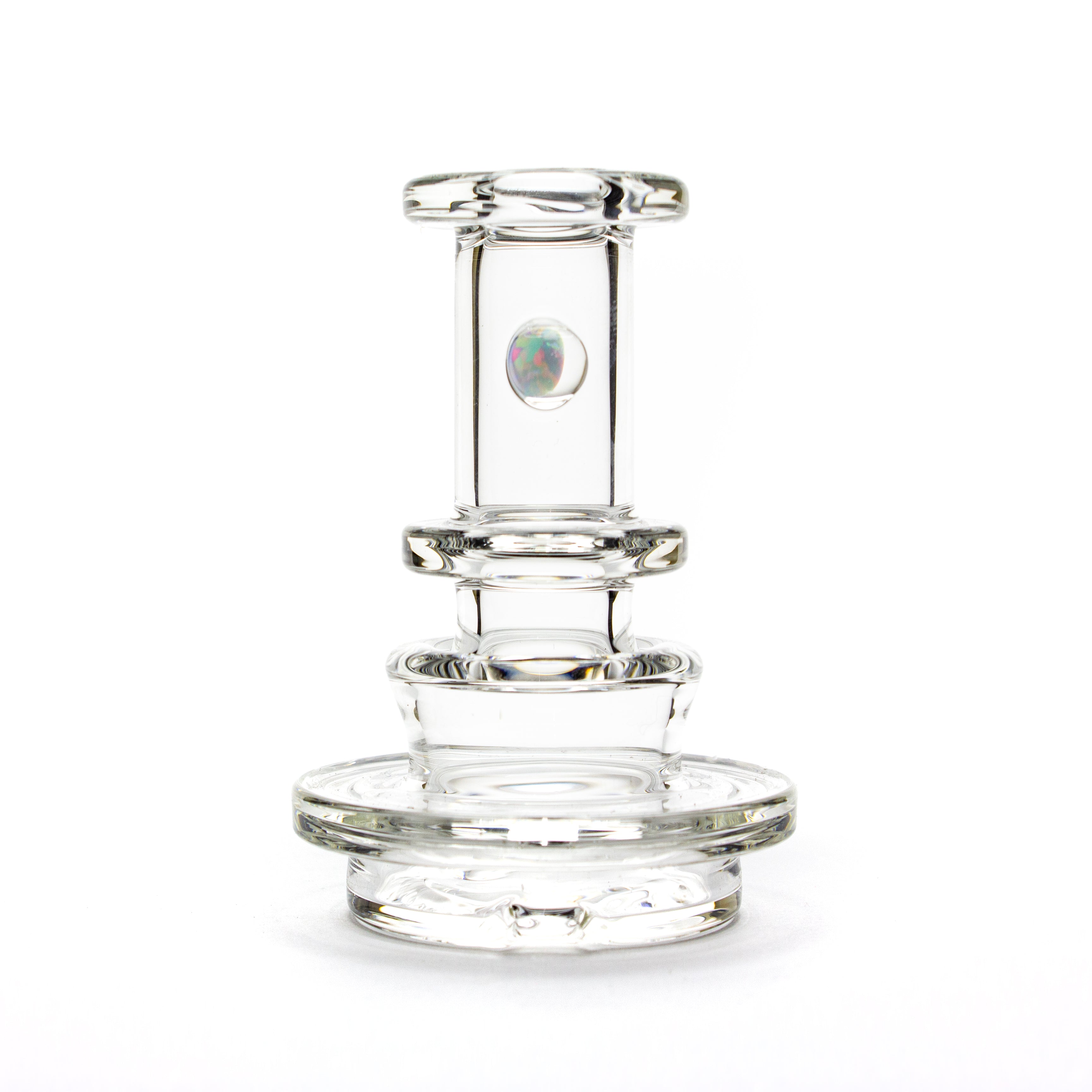 Charlie Shaw Glass Clear Opal Peak Dry Top Attachment #CSG04 - Planet Caravan
