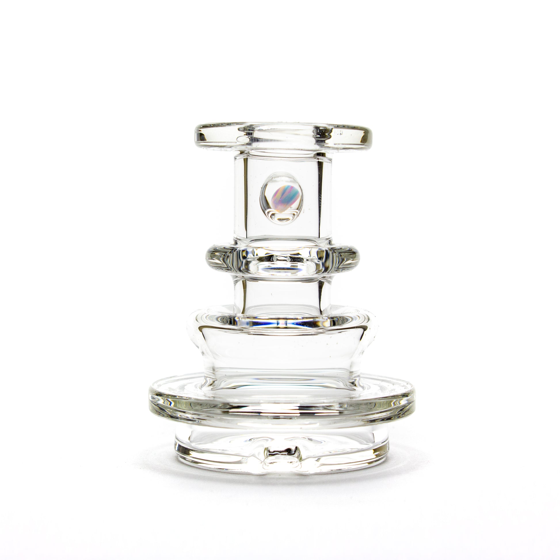 Charlie Shaw Glass Clear Opal Peak Dry Top Attachment #CSG06 - Planet Caravan