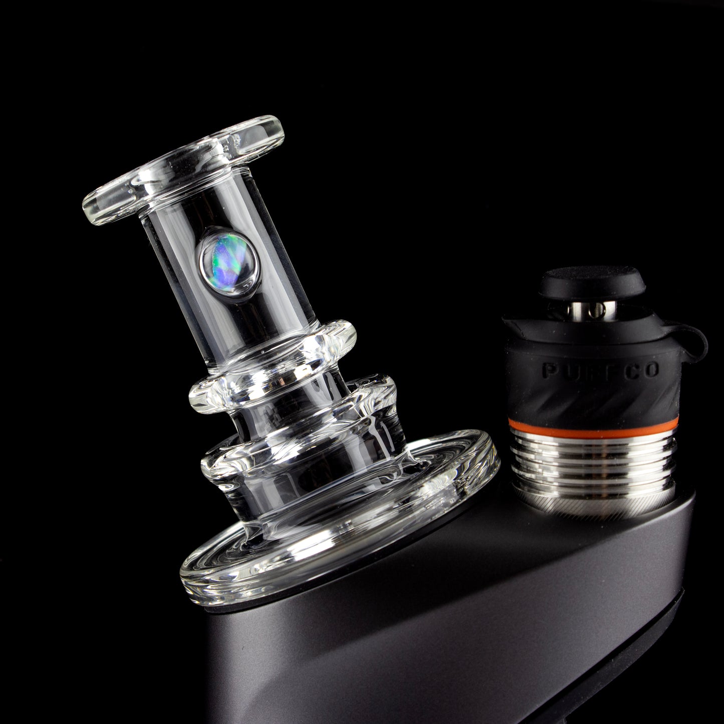 Charlie Shaw Glass Clear Opal Peak Dry Top Attachment #CSG03 - Planet Caravan
