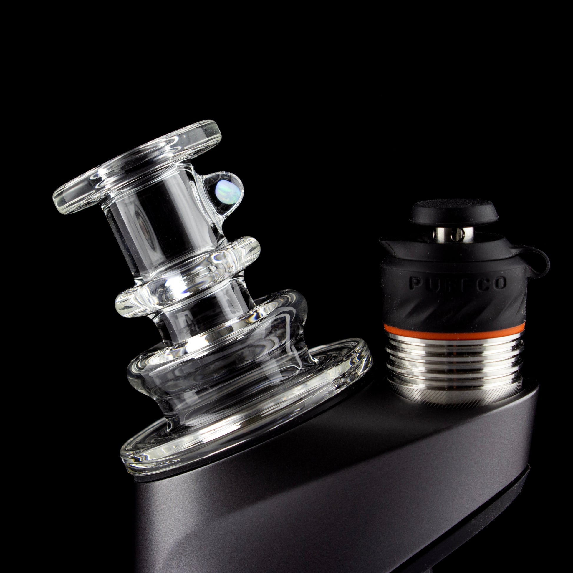 Charlie Shaw Glass Clear Opal Peak Dry Top Attachment #CSG06 - Planet Caravan