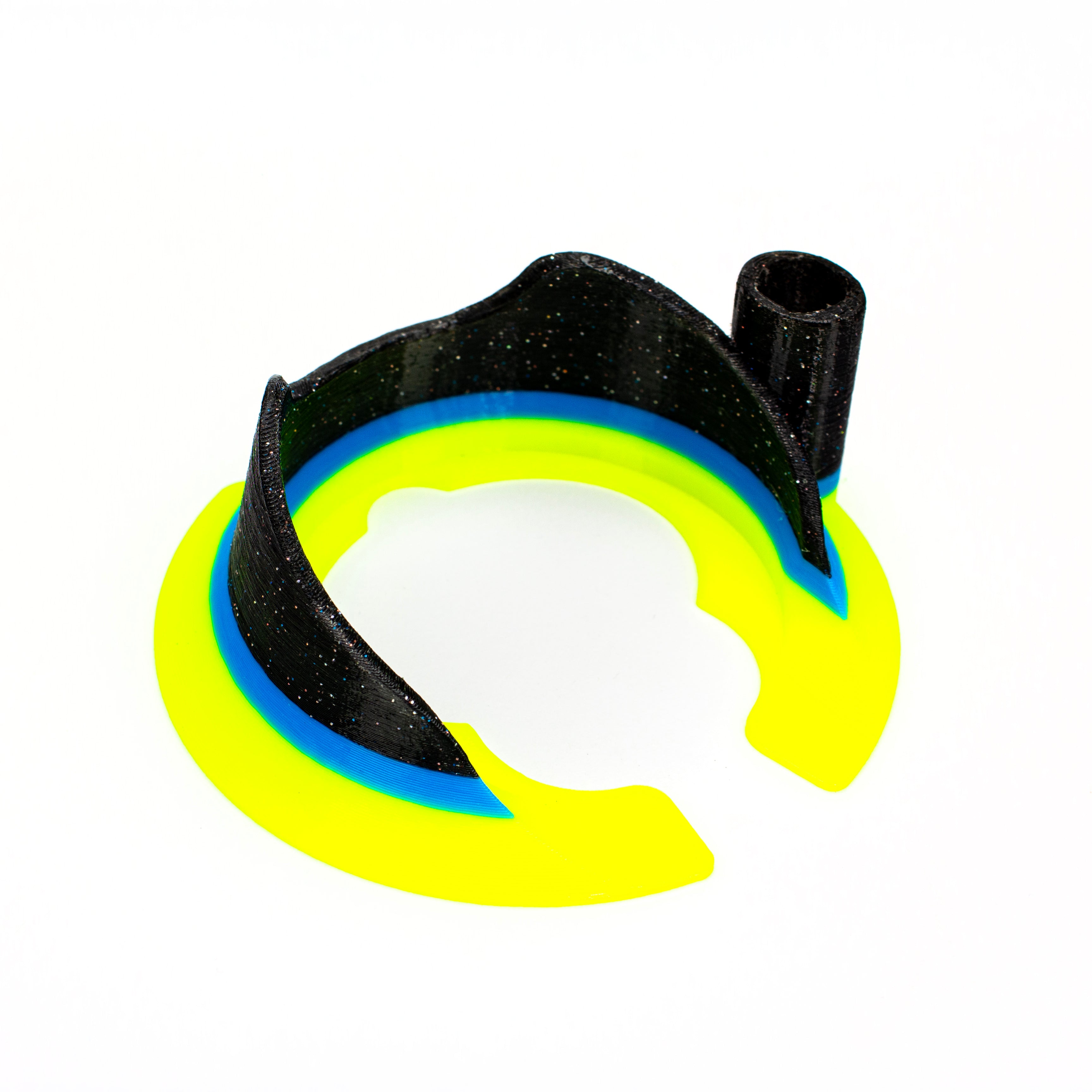 Derek Holtz Crushed Opal Black, Blue & Neon Green Peak Pro & Hot Knife Base #DHZ36 - Planet Caravan