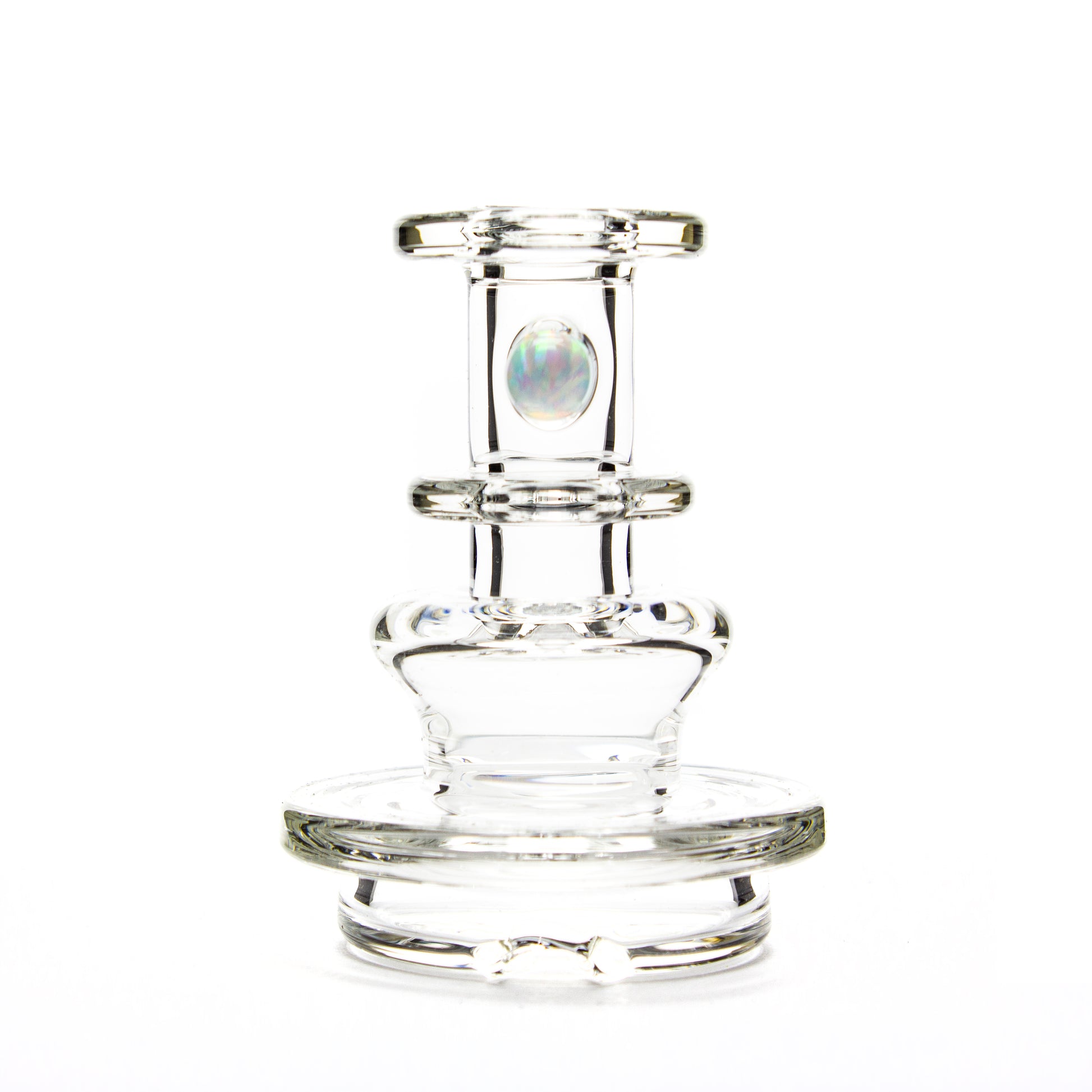 Charlie Shaw Glass Clear Opal Peak Dry Top Attachment #CSG23 - Planet Caravan