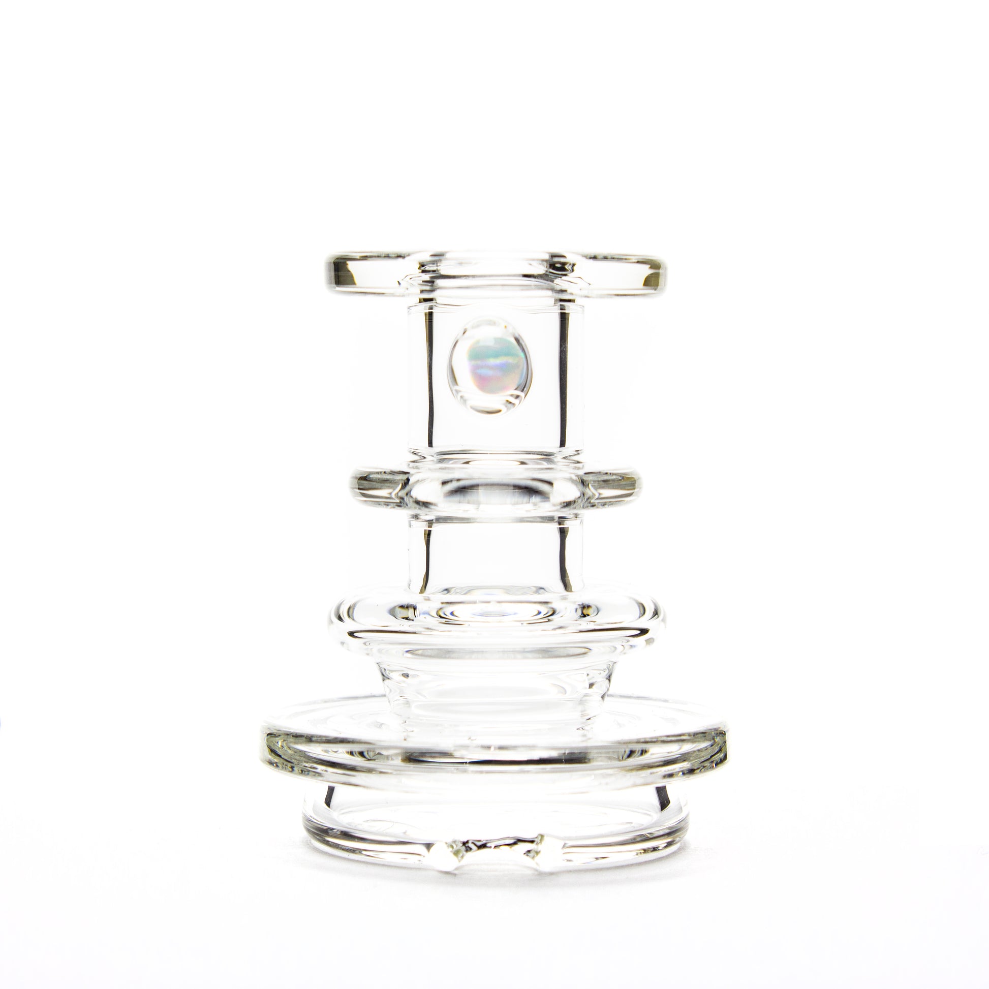 Charlie Shaw Glass Clear Opal Peak Dry Top Attachment #CSG26 - Planet Caravan