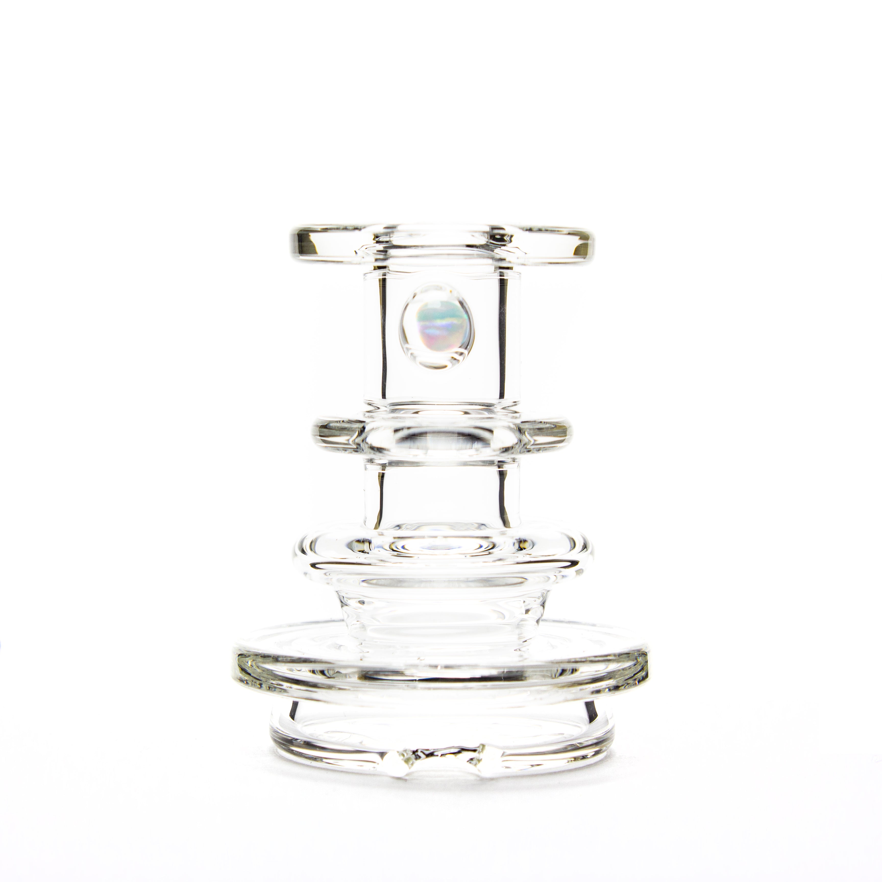 Charlie Shaw Glass Clear Opal Peak Dry Top Attachment #CSG26 - Planet Caravan
