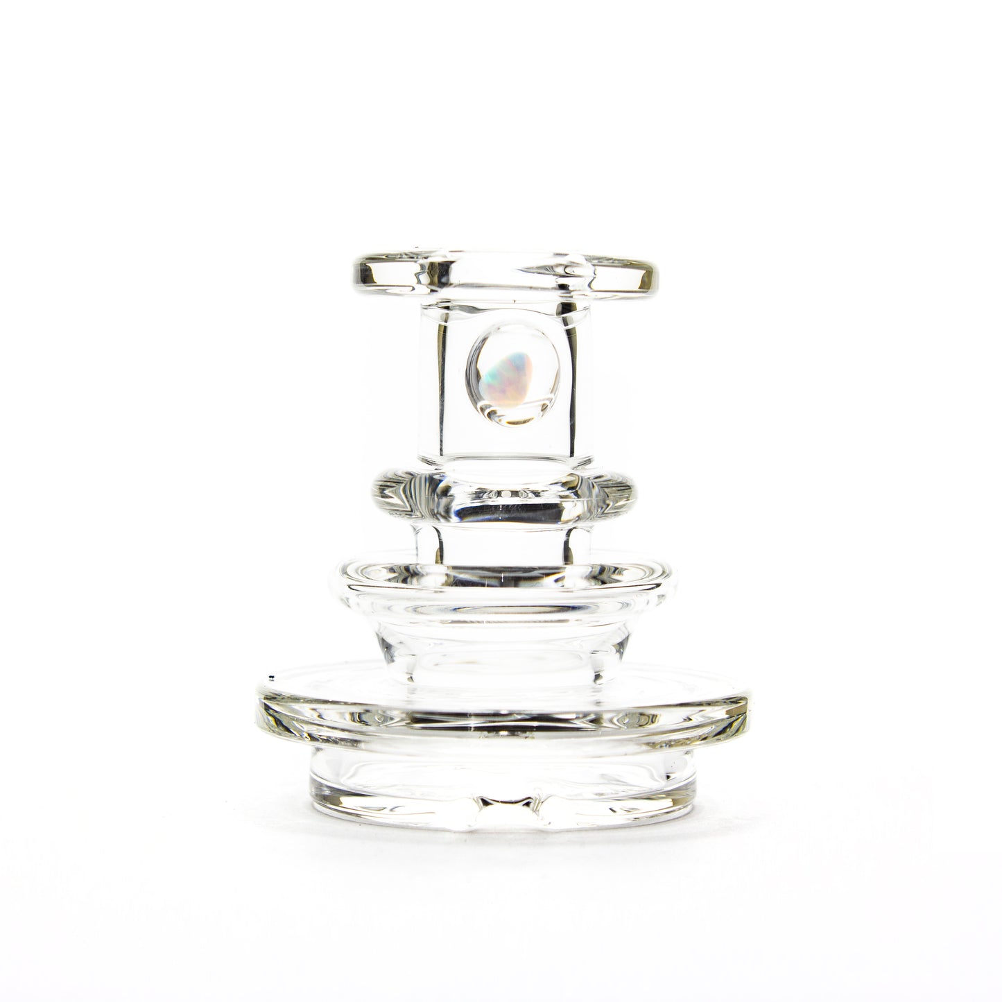 Charlie Shaw Glass Clear Opal Peak Dry Top Attachment #CSG27 - Planet Caravan