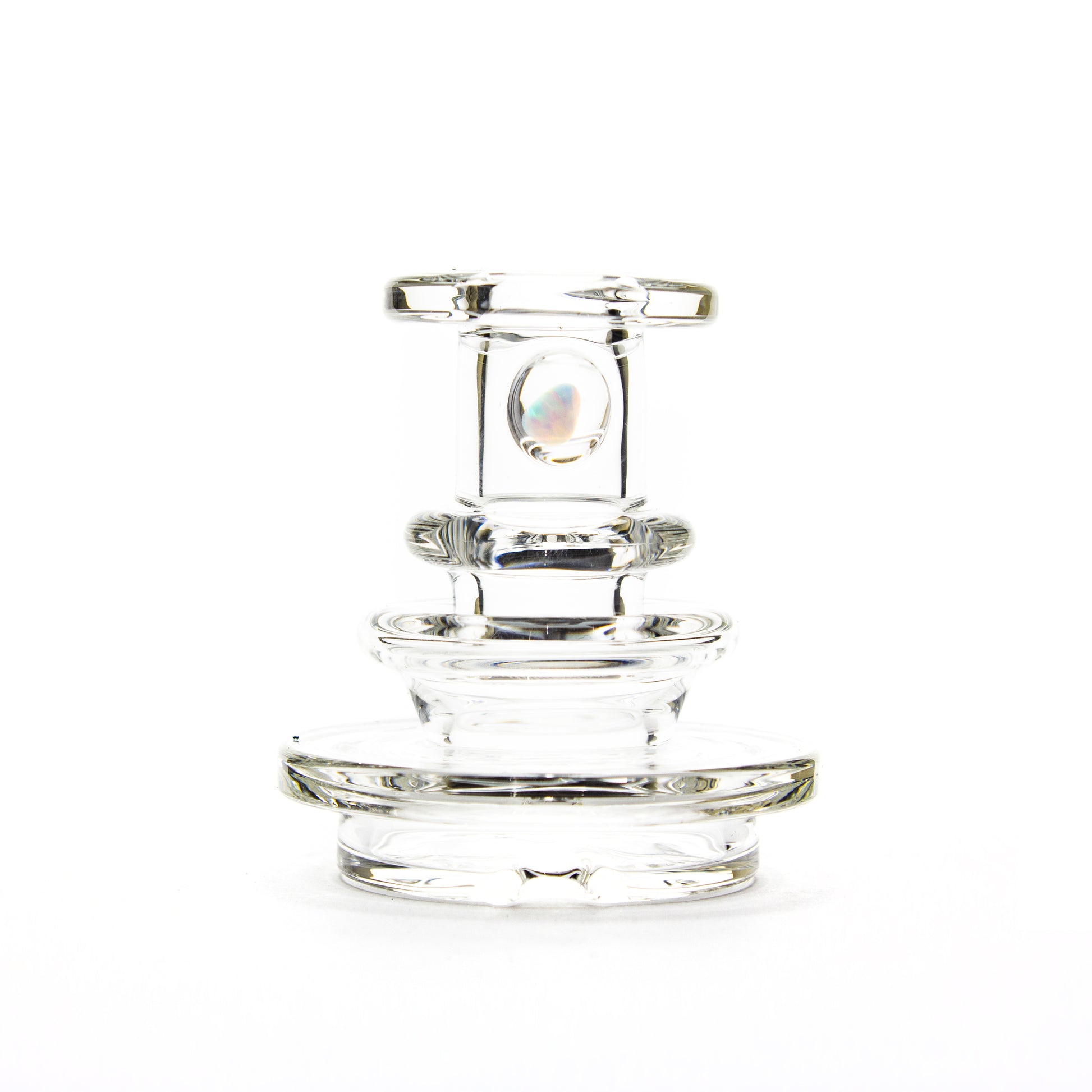 Charlie Shaw Glass Clear Opal Peak Dry Top Attachment #CSG27 - Planet Caravan