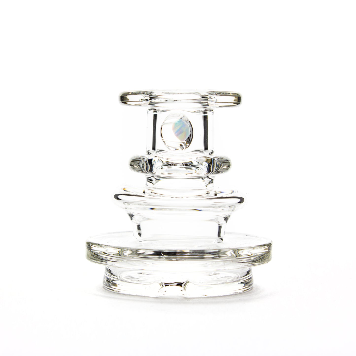 Charlie Shaw Glass Clear Opal Peak Dry Top Attachment #CSG28 - Planet Caravan