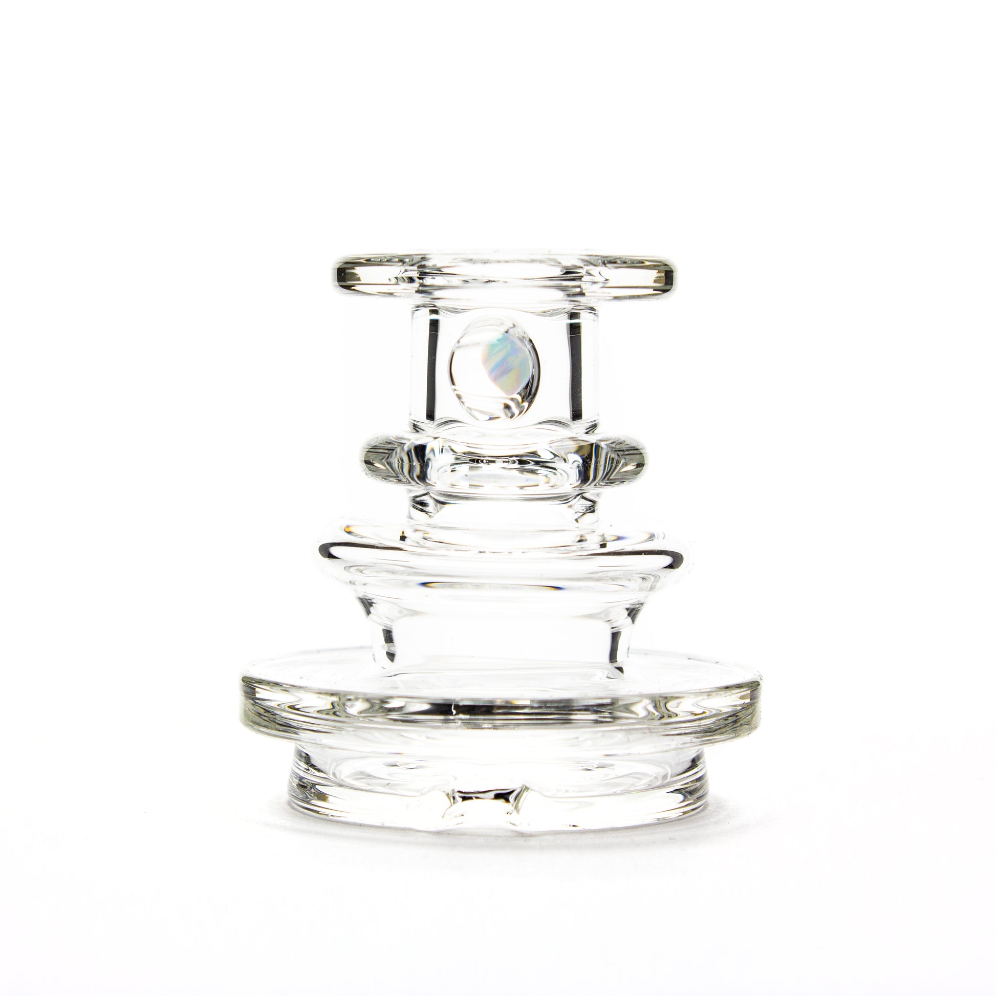Charlie Shaw Glass Clear Opal Peak Dry Top Attachment #CSG28 - Planet Caravan