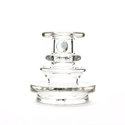 Charlie Shaw Glass Clear Opal Peak Dry Top Attachment #CSG28 - Planet Caravan