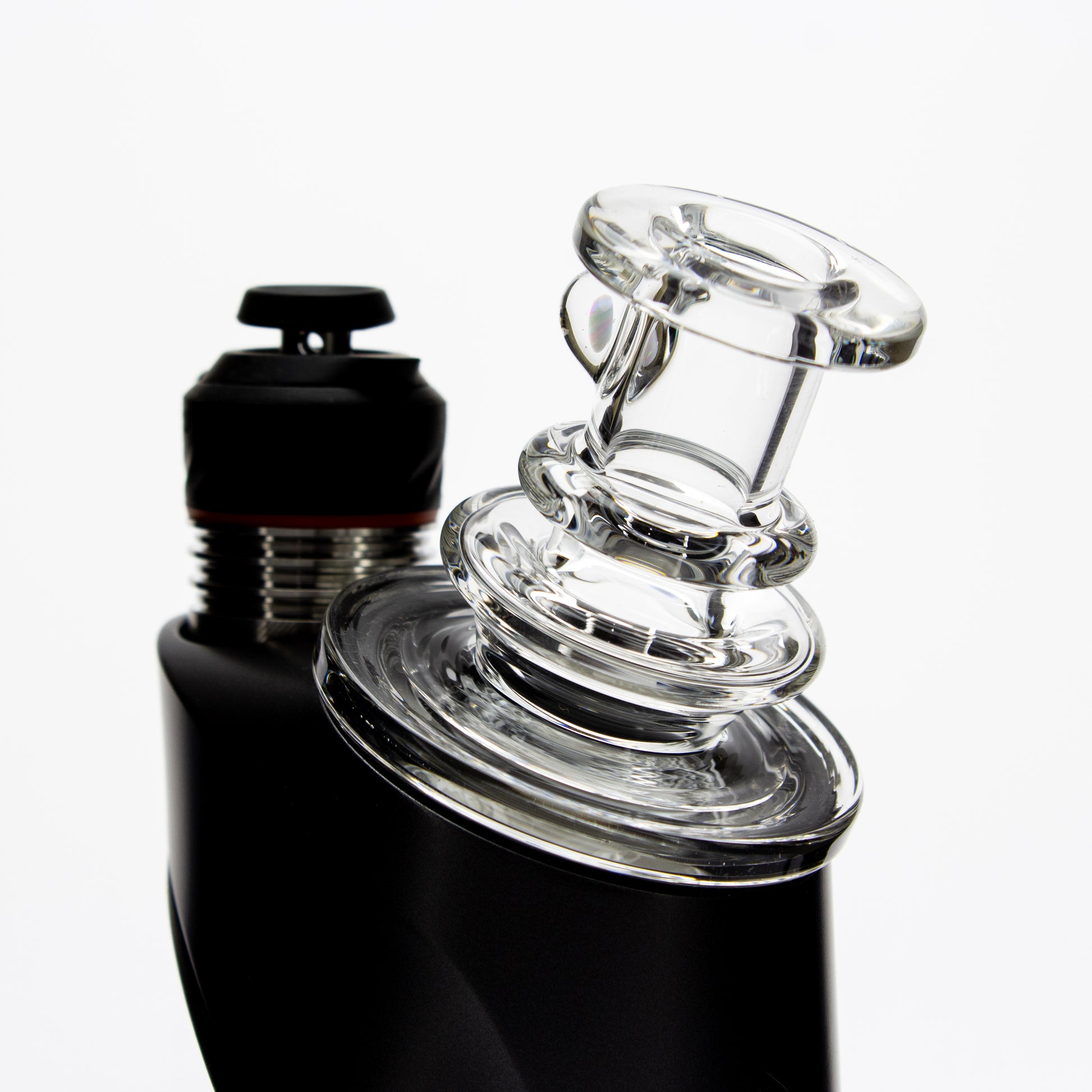 Charlie Shaw Glass Clear Opal Peak Dry Top Attachment #CSG27 - Planet Caravan