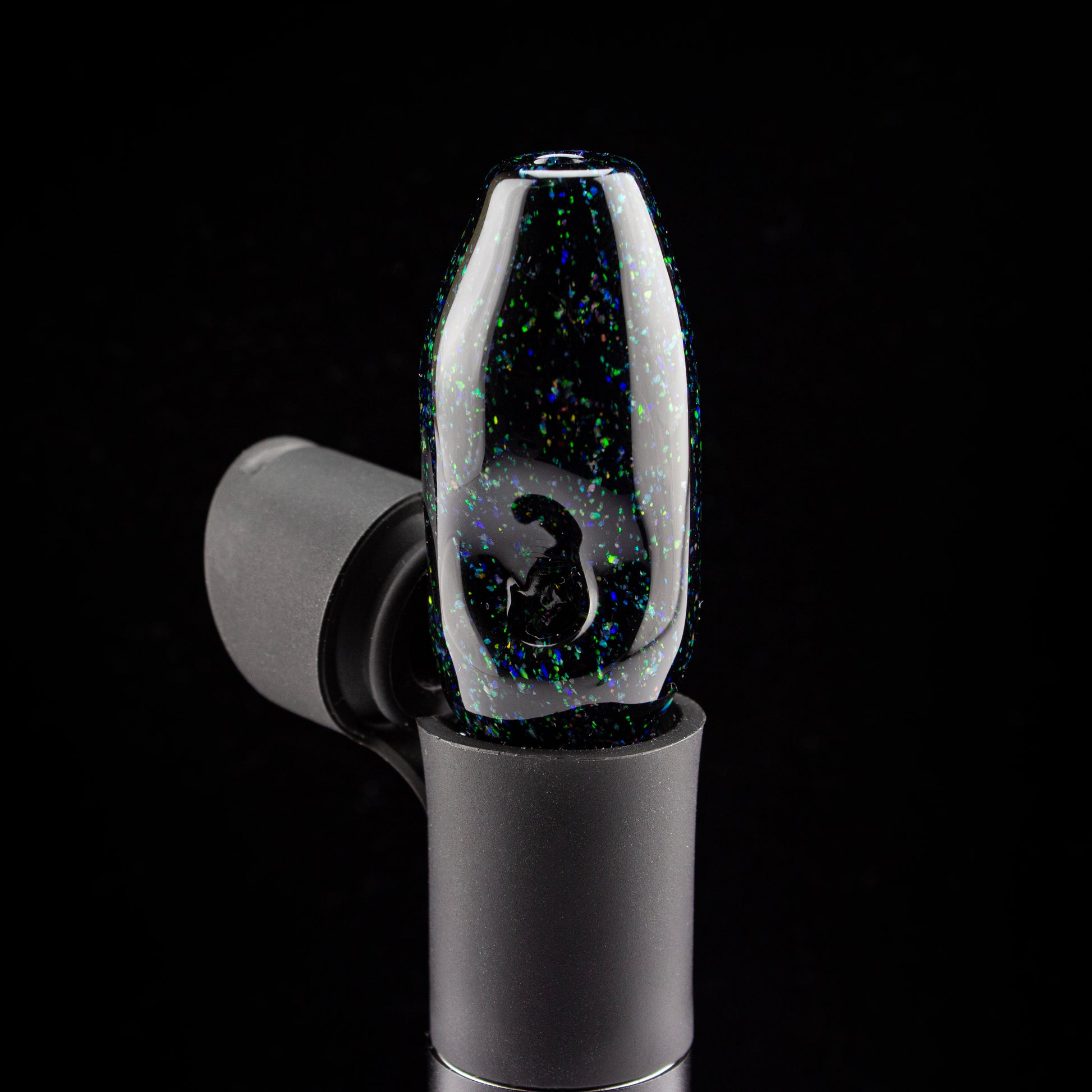 Coopers Glass Black Crushed Opal Pivot RipTip #COP05 - Planet Caravan
