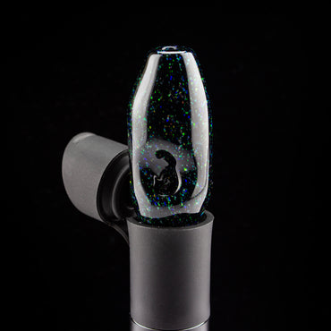 Coopers Glass Black Crushed Opal Pivot RipTip #COP05 - Planet Caravan