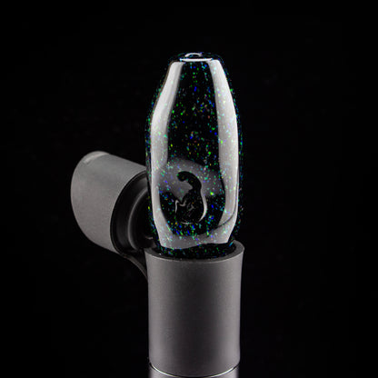 Coopers Glass Black Crushed Opal Pivot RipTip #COP05 - Planet Caravan