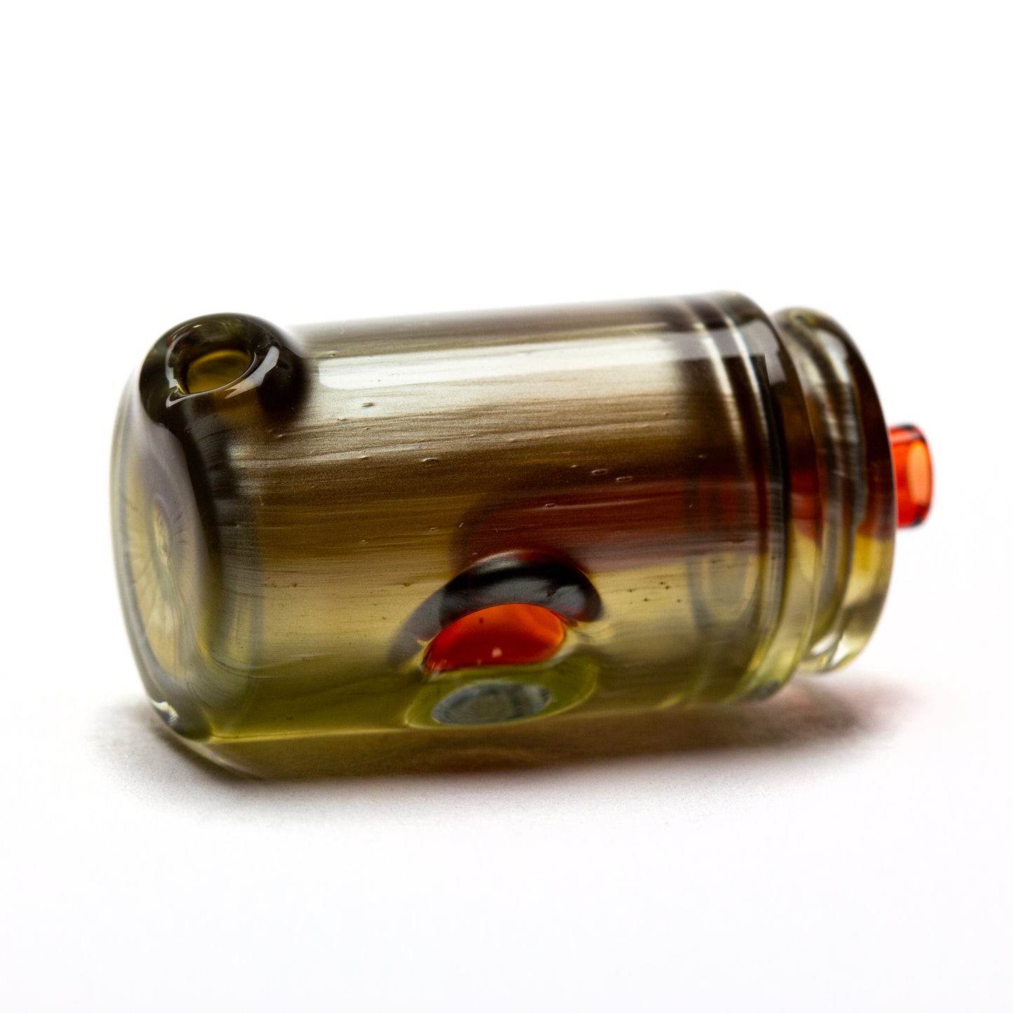 Foster Glass Electrum over Red Elvis Pivot Lid #FOS04 - Planet Caravan