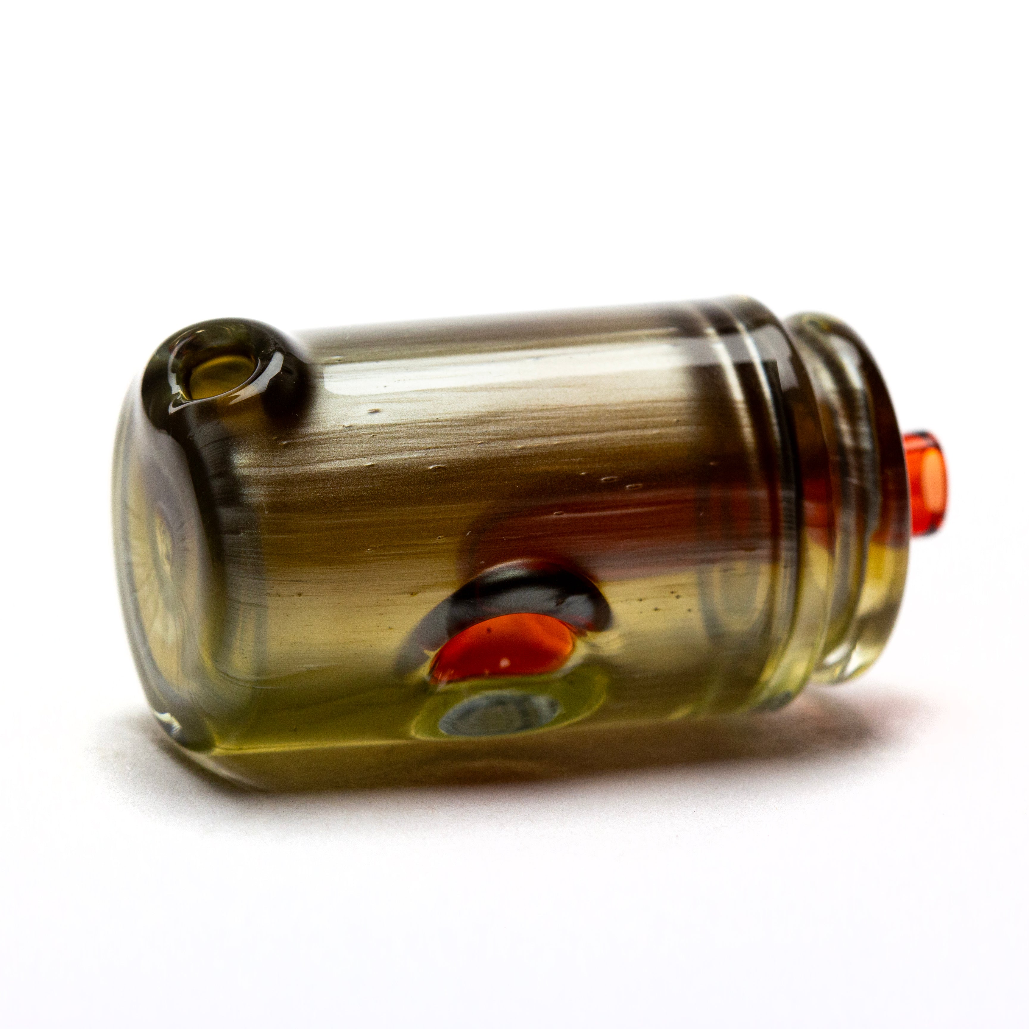 Foster Glass Electrum over Red Elvis Pivot Lid #FOS04 - Planet Caravan