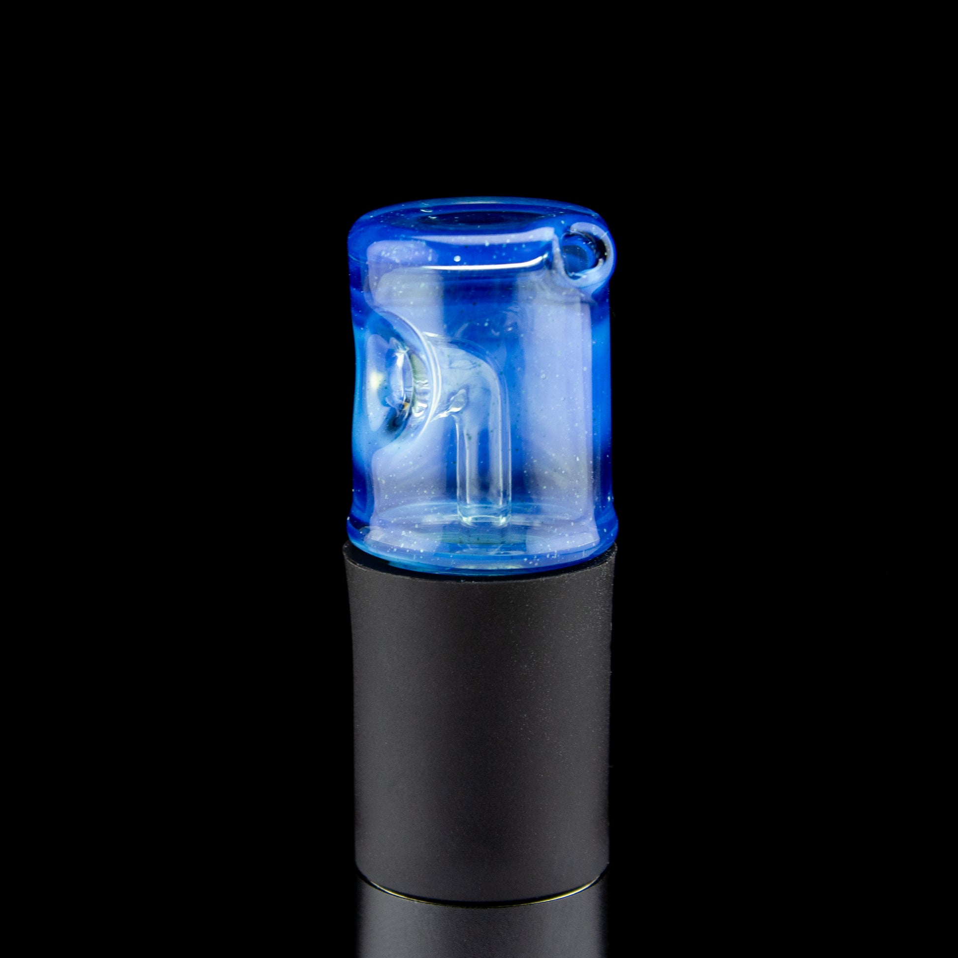 Foster Glass Blue Stardust over Ghost Pivot Lid #FOS02 - Planet Caravan
