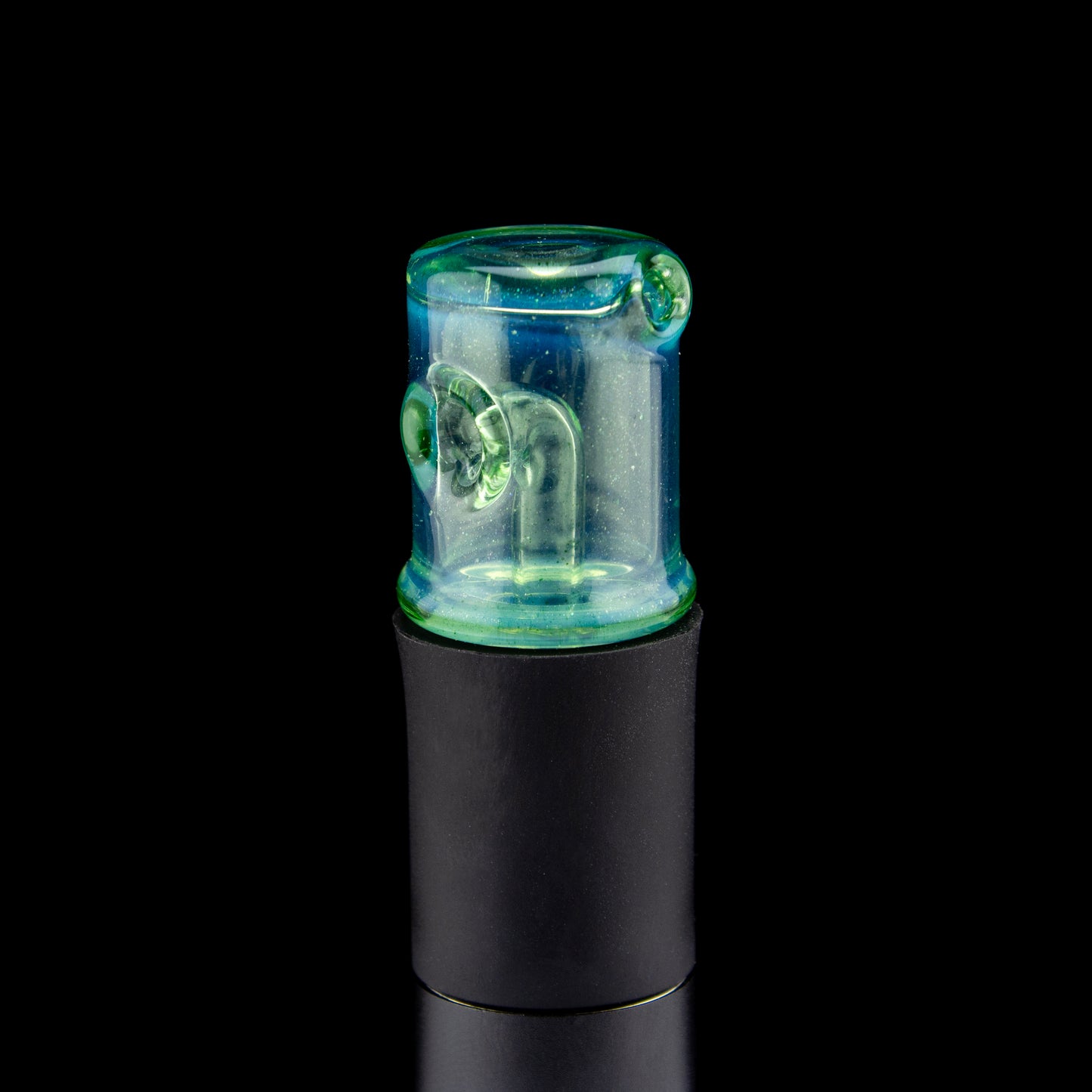 Foster Glass Green Stardust over Ghost Pivot Lid #FOS06 - Planet Caravan