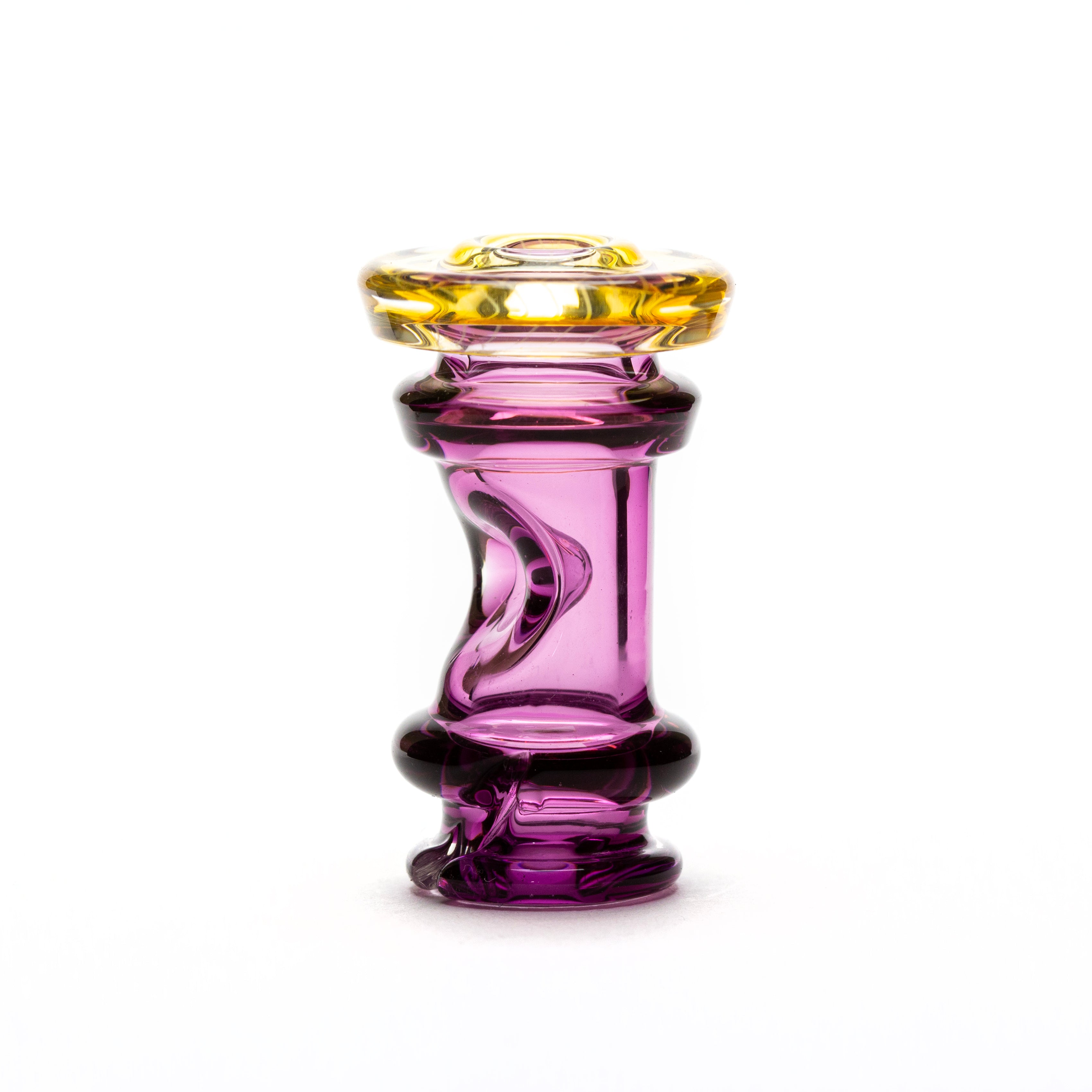 Gatez Glass Gold Amethyst Fumicello Pivot Mouthpiece #GAT04 - Planet Caravan