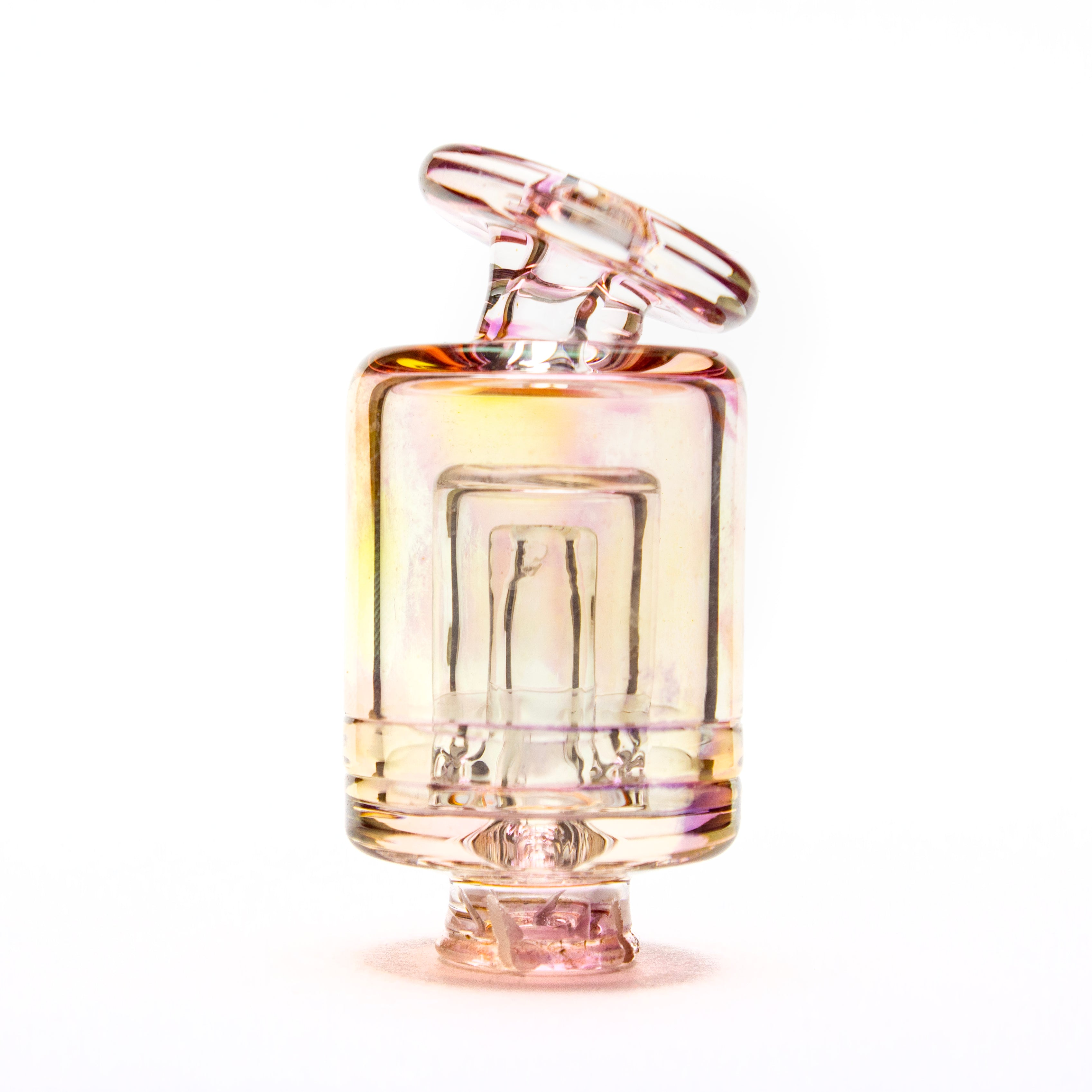 Slate Glass Gold Fumed Kickback Pivot Bubbler Mouthpiece #SLA04 - Planet Caravan