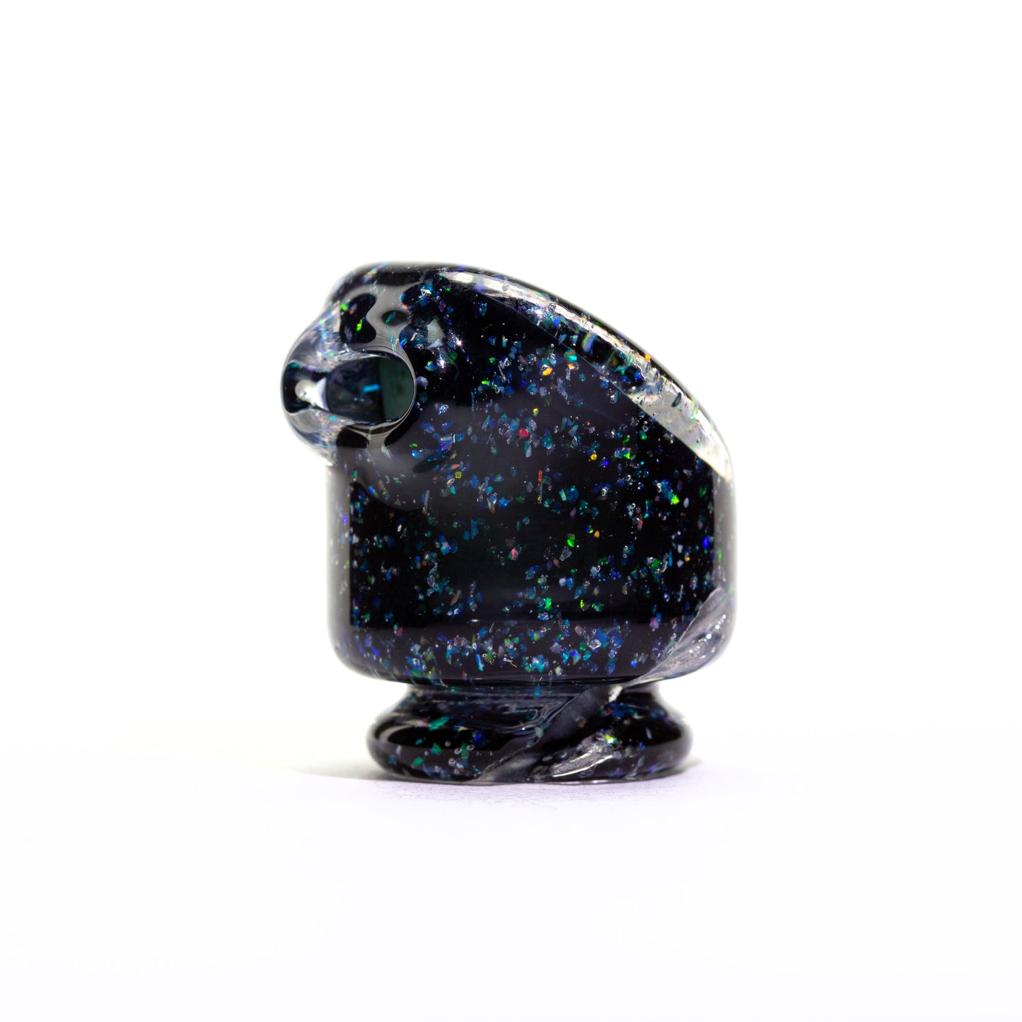 OrganiK Glass Crushed Opal Black Pivot Mouthpiece #ORG08 - Planet Caravan