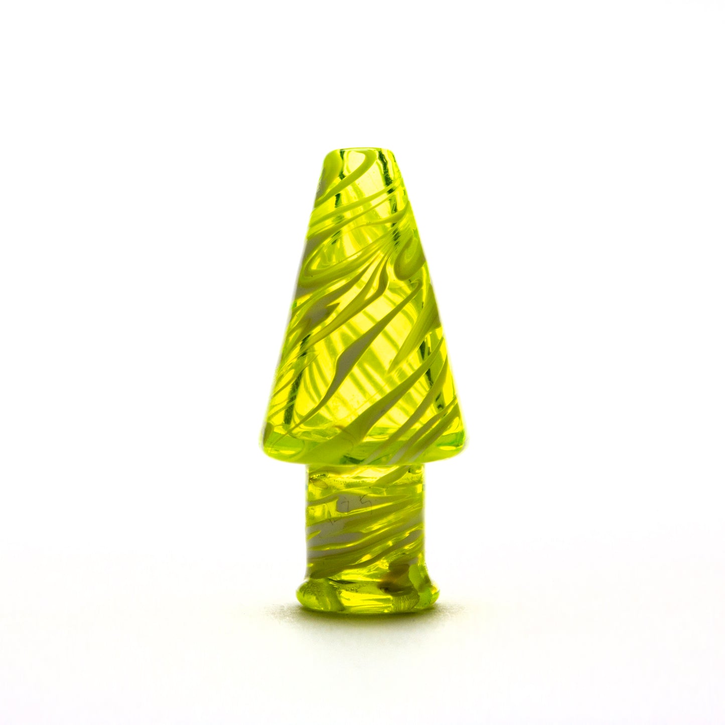Just Dew It Glass Yellow (UV) Swirl Pivot Mouthpiece #JDI06 - Planet Caravan