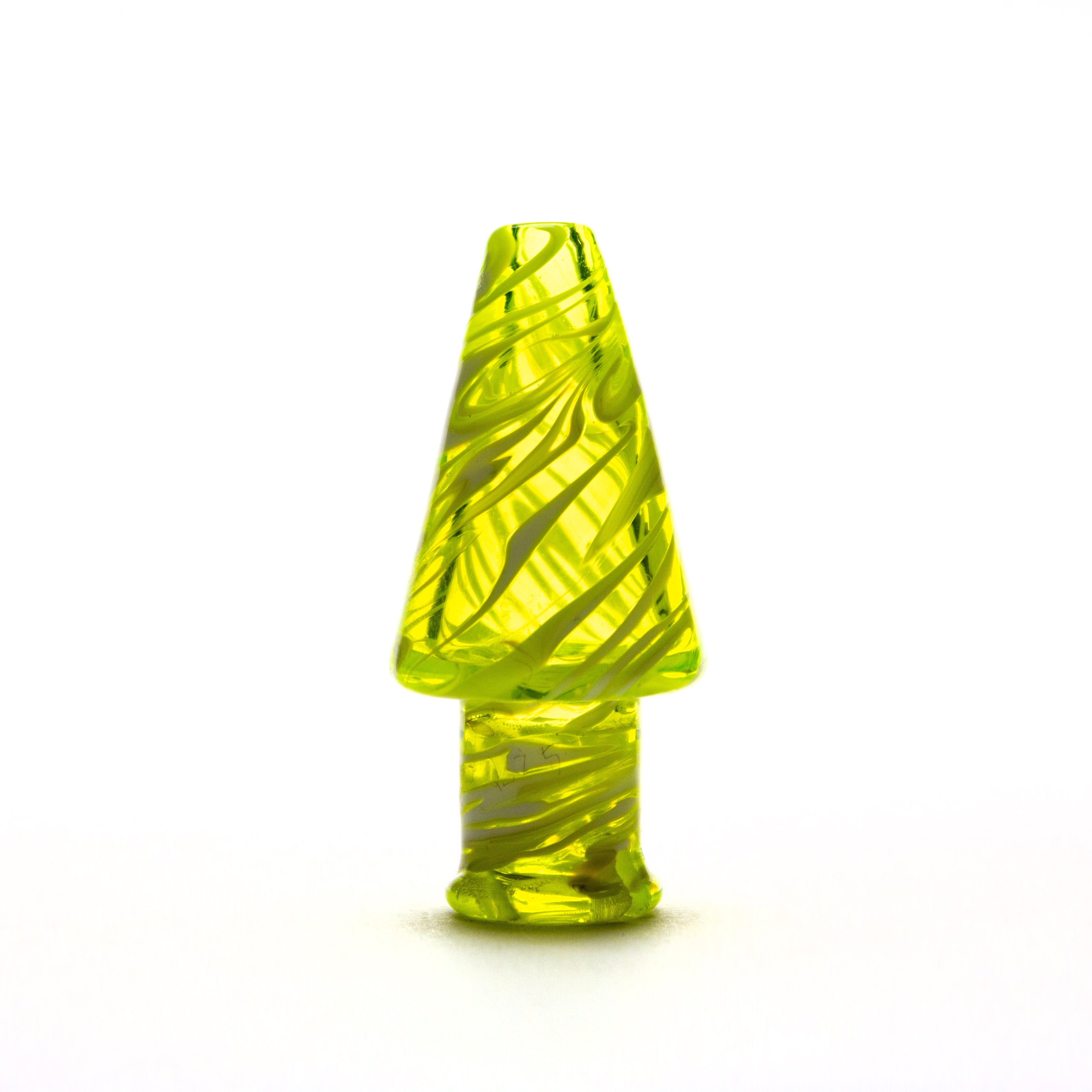 Just Dew It Glass Yellow (UV) Swirl Pivot Mouthpiece #JDI06 - Planet Caravan