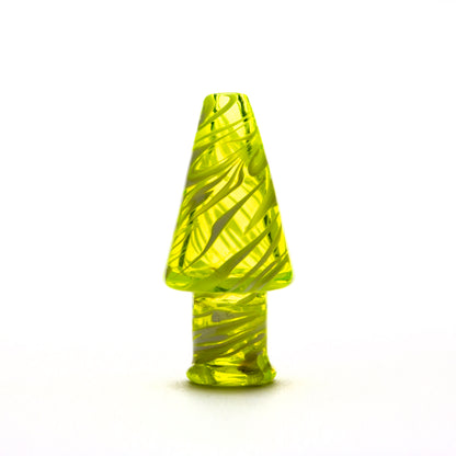 Just Dew It Glass Yellow (UV) Swirl Pivot Mouthpiece #JDI06 - Planet Caravan