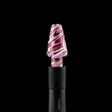 Just Dew It Glass Pink Swirl Pivot Mouthpiece #JDI04 - Planet Caravan